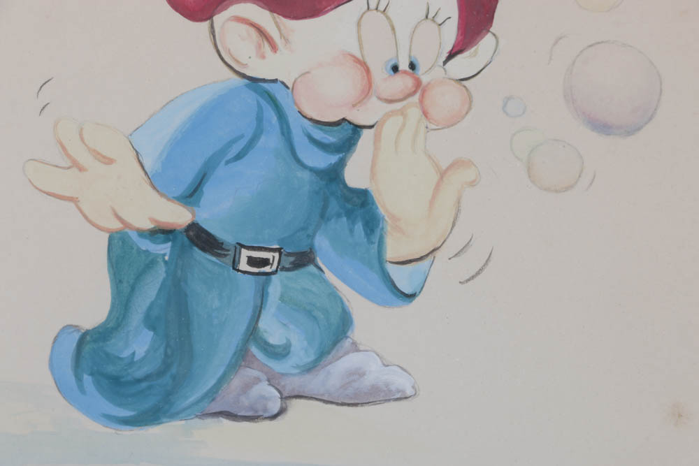 Grace Maresca Original 1938 Watercolor Illustration of Dopey
