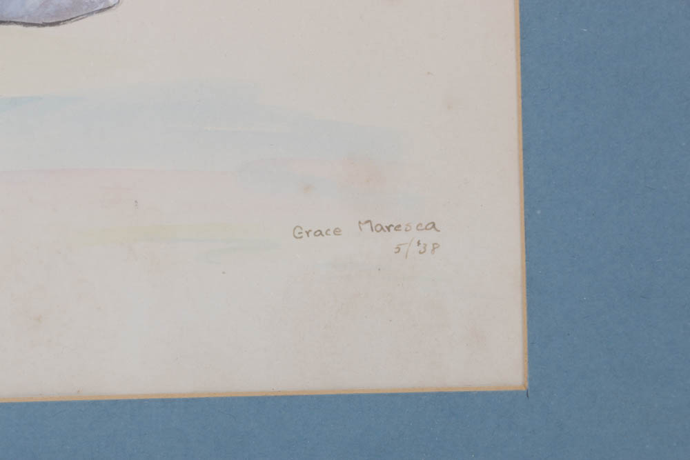 Grace Maresca Original 1938 Watercolor Illustration of Dopey