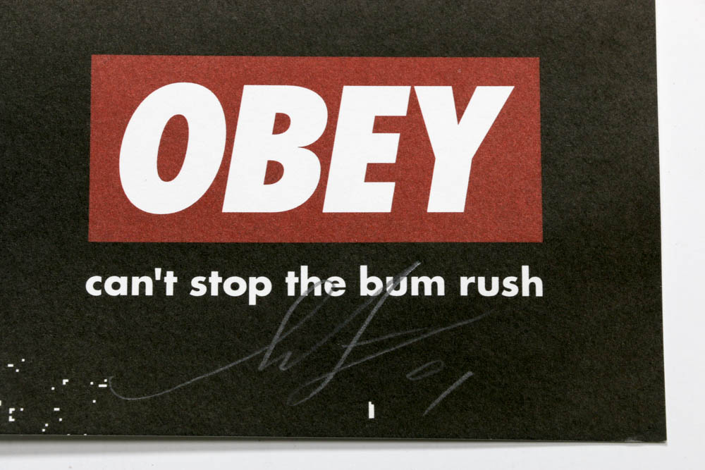 Shepard Fairey Signed Open Edition 2001 Lithograph "Can't Stop the Bum Rush"