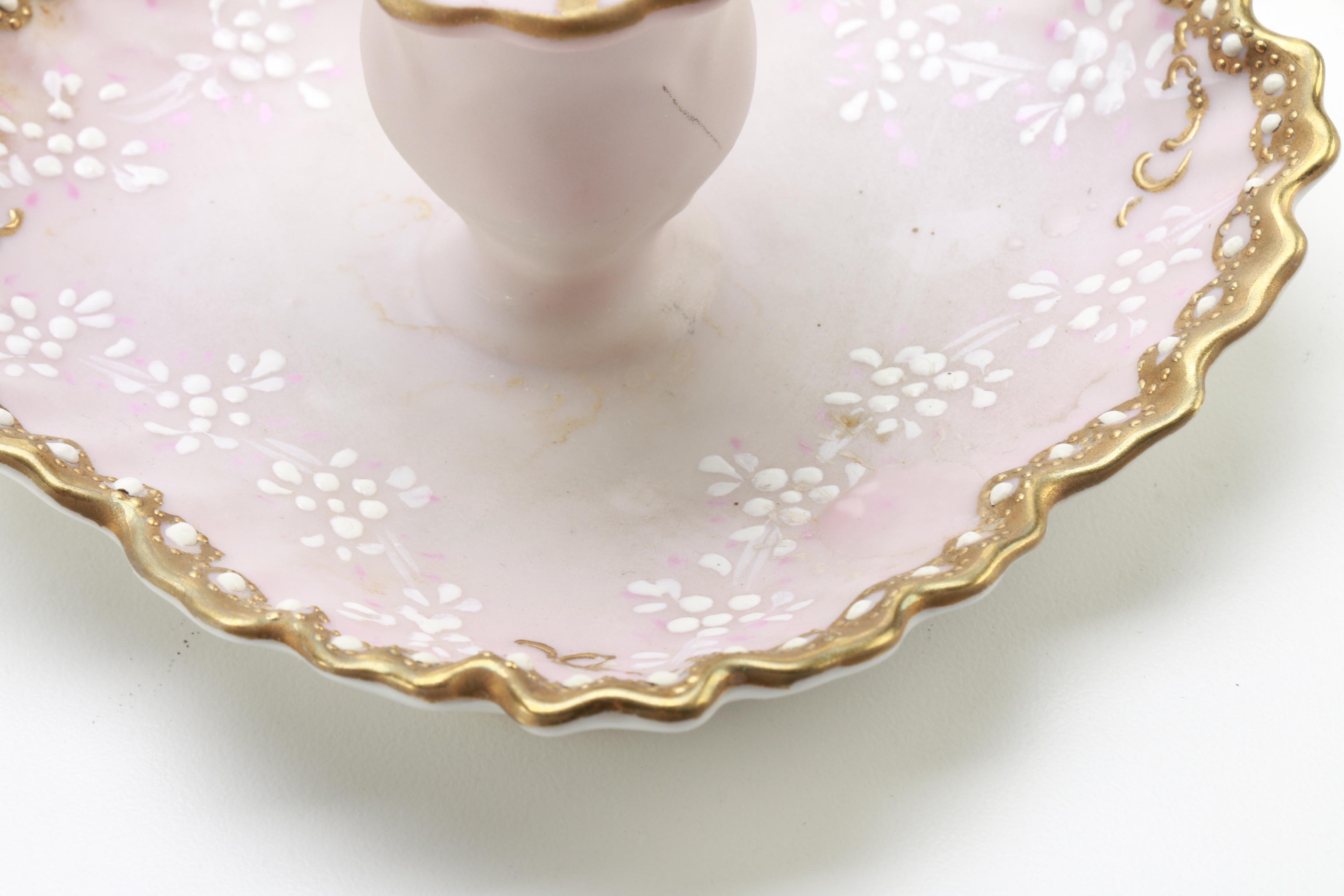 Hand-Painted Gold Gild Candle Holder
