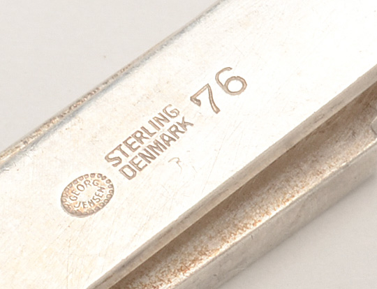 Georg Jensen Mid Century Sterling Tie Clip and Cufflinks