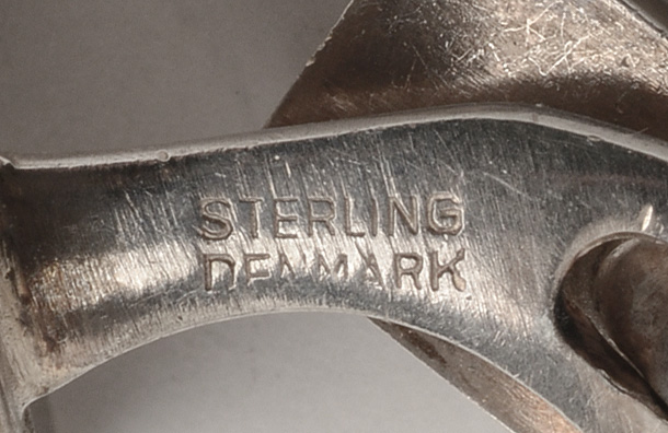 Georg Jensen Mid Century Sterling Tie Clip and Cufflinks