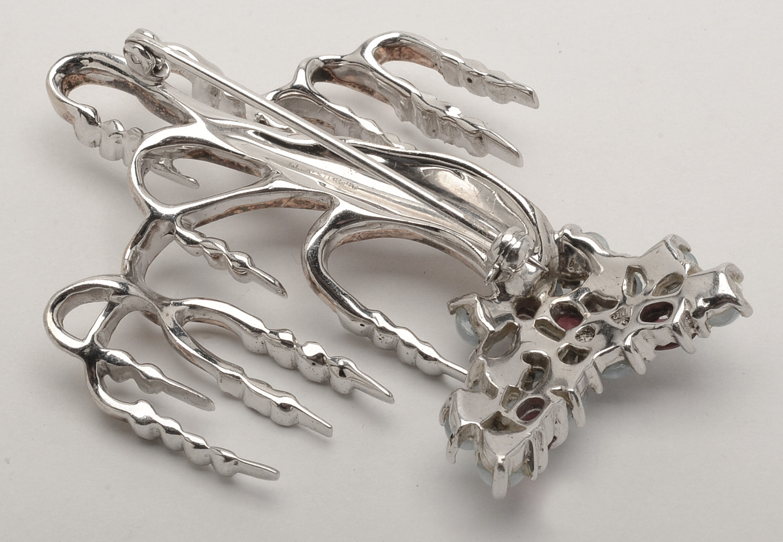 Vermeil Reja Weeping Willow Brooch with Moonstones and Crystals