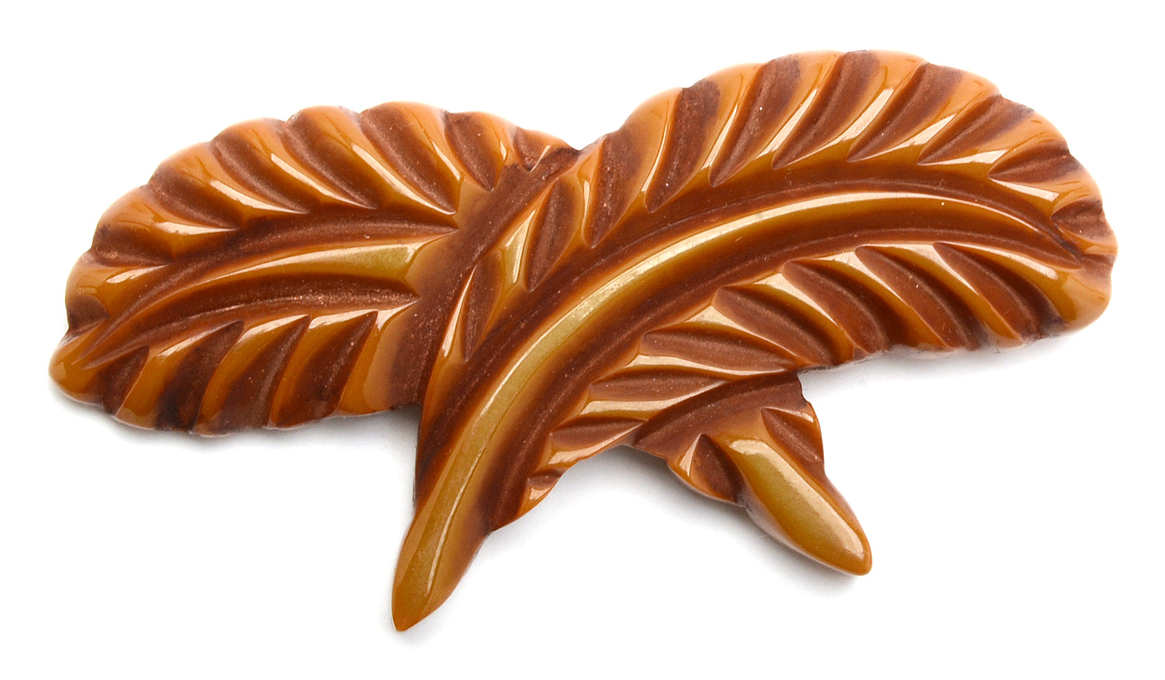 Carved Bakelite Brooches