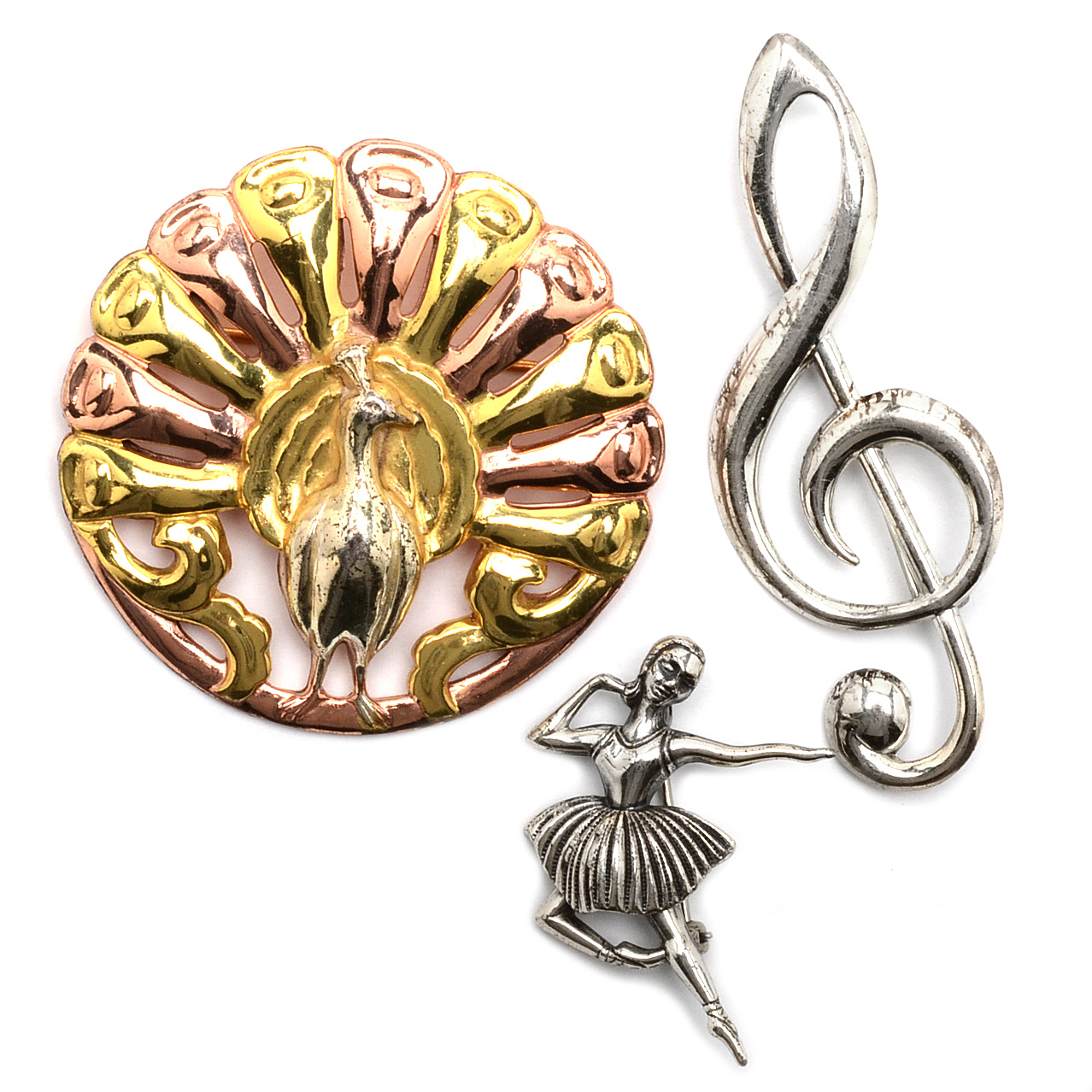 Coro Sterling Craft and Beau Sterling Brooches