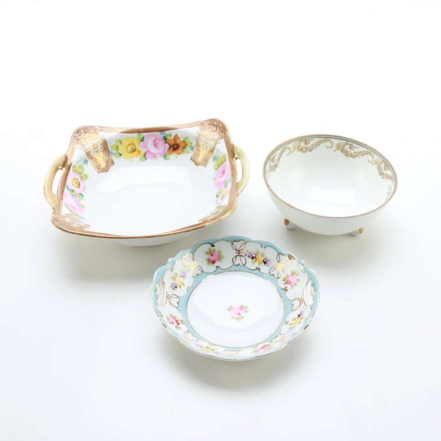 Hand Painted Nippon Porcelain Bowls