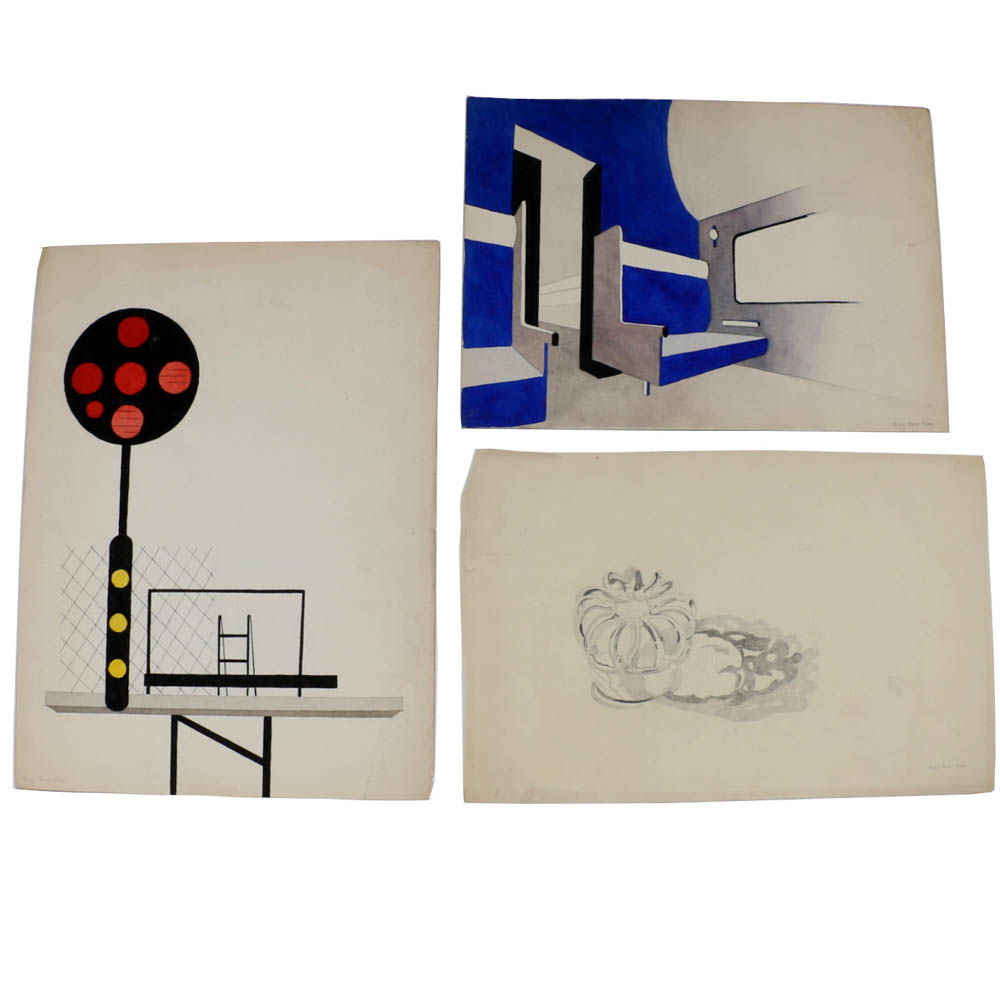 Three Alice Gore King Original Mid-Century Works on Paper