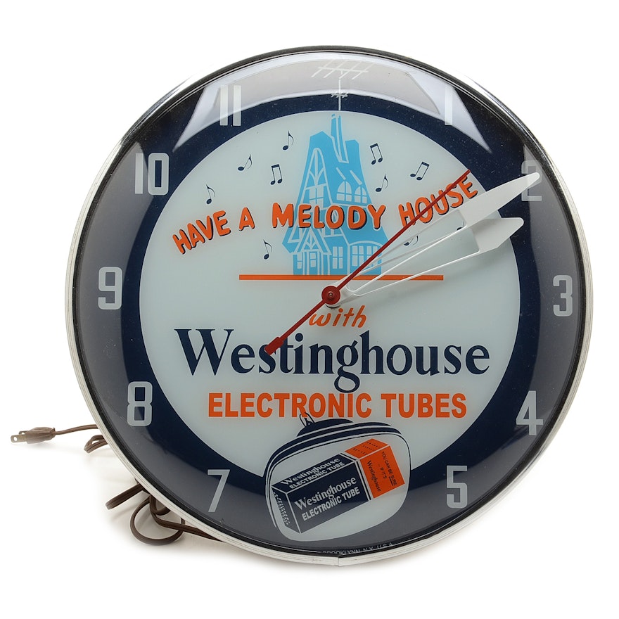 Vintage Westinghouse Lighted Advertising Pam Clock