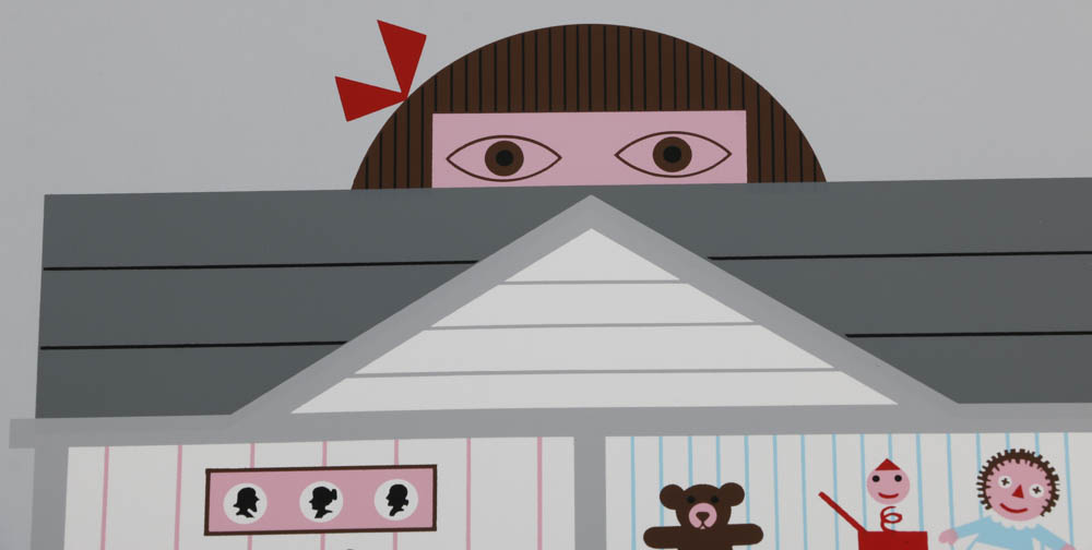 Edie Harper Signed Limited Edition Serigraph "Cat and House"