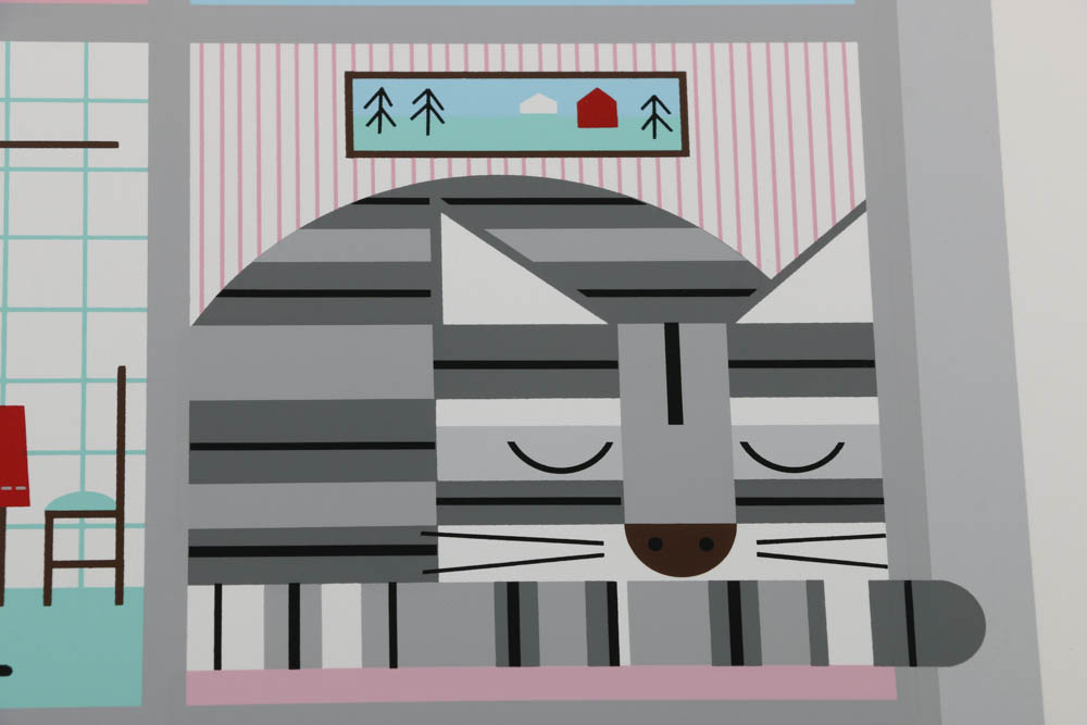 Edie Harper Signed Limited Edition Serigraph "Cat and House"