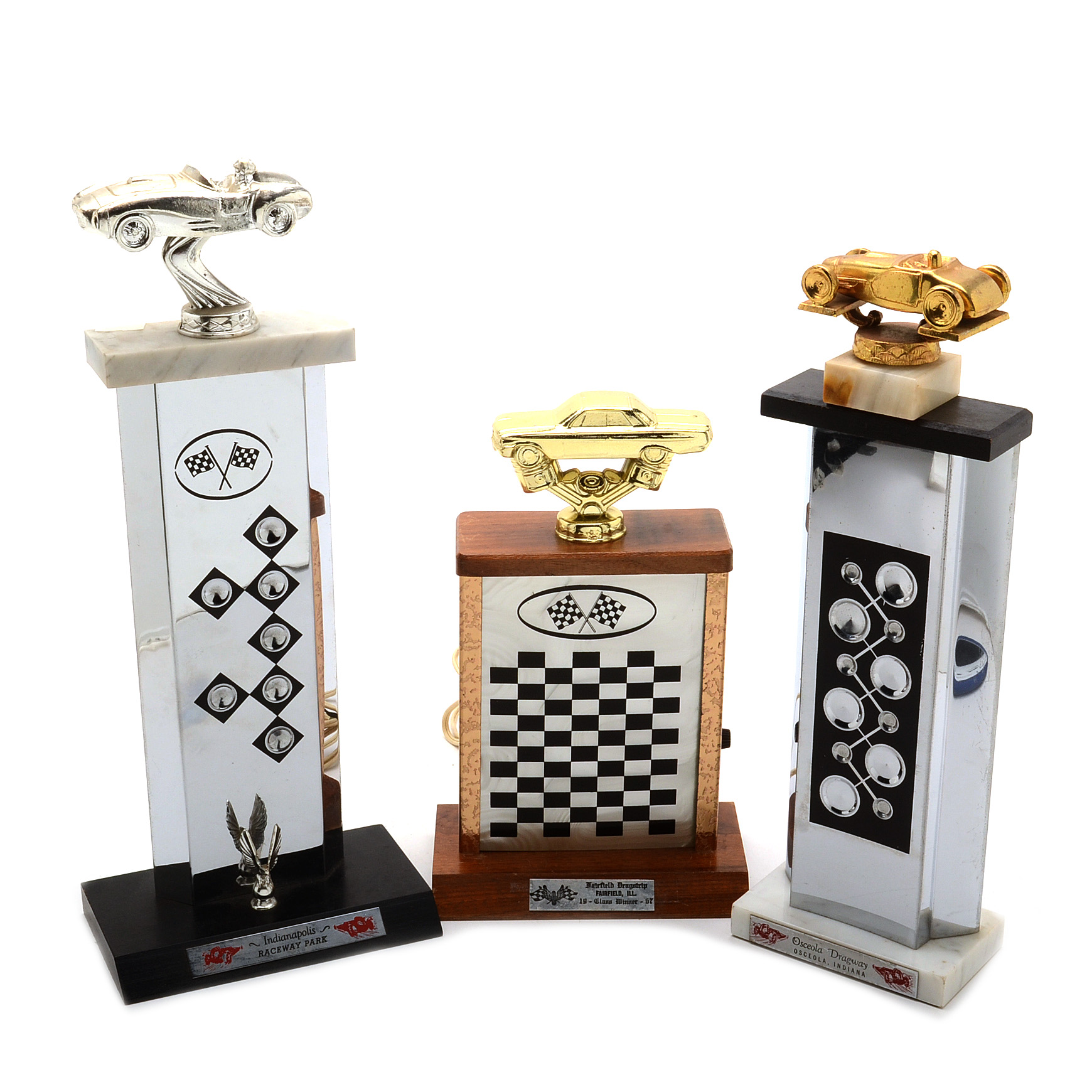 Group of Vintage Racing Trophies