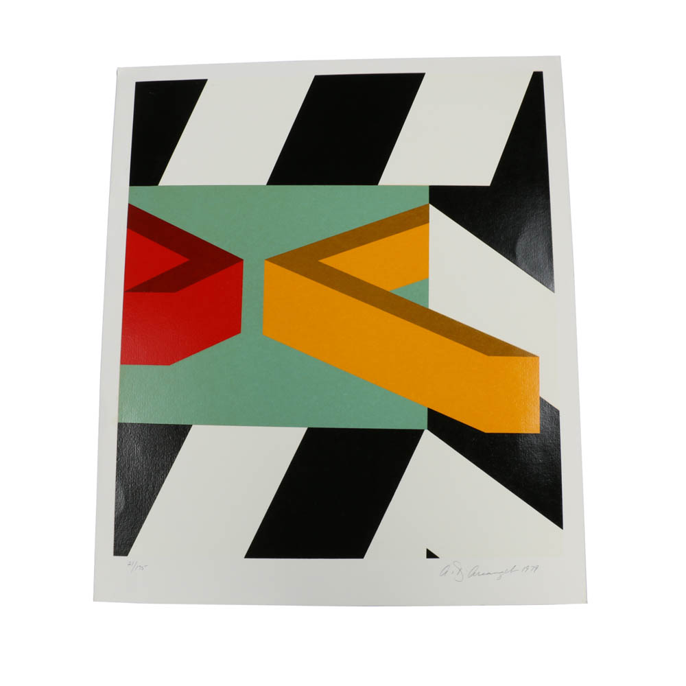 Allan D'Arcangelo Signed Limited Edition 1979 Serigraph "Caves"