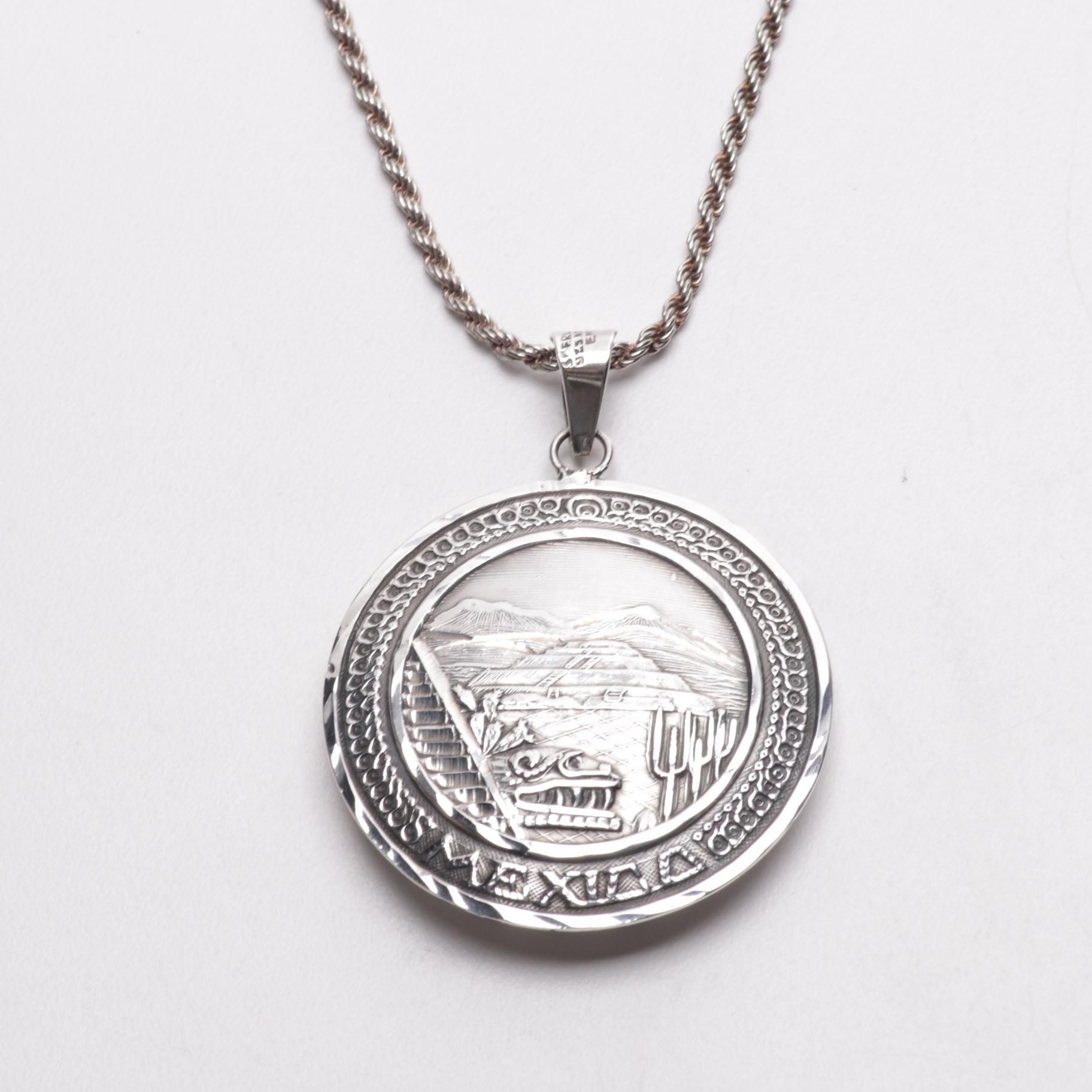 Sterling Rope Necklace with Pendant