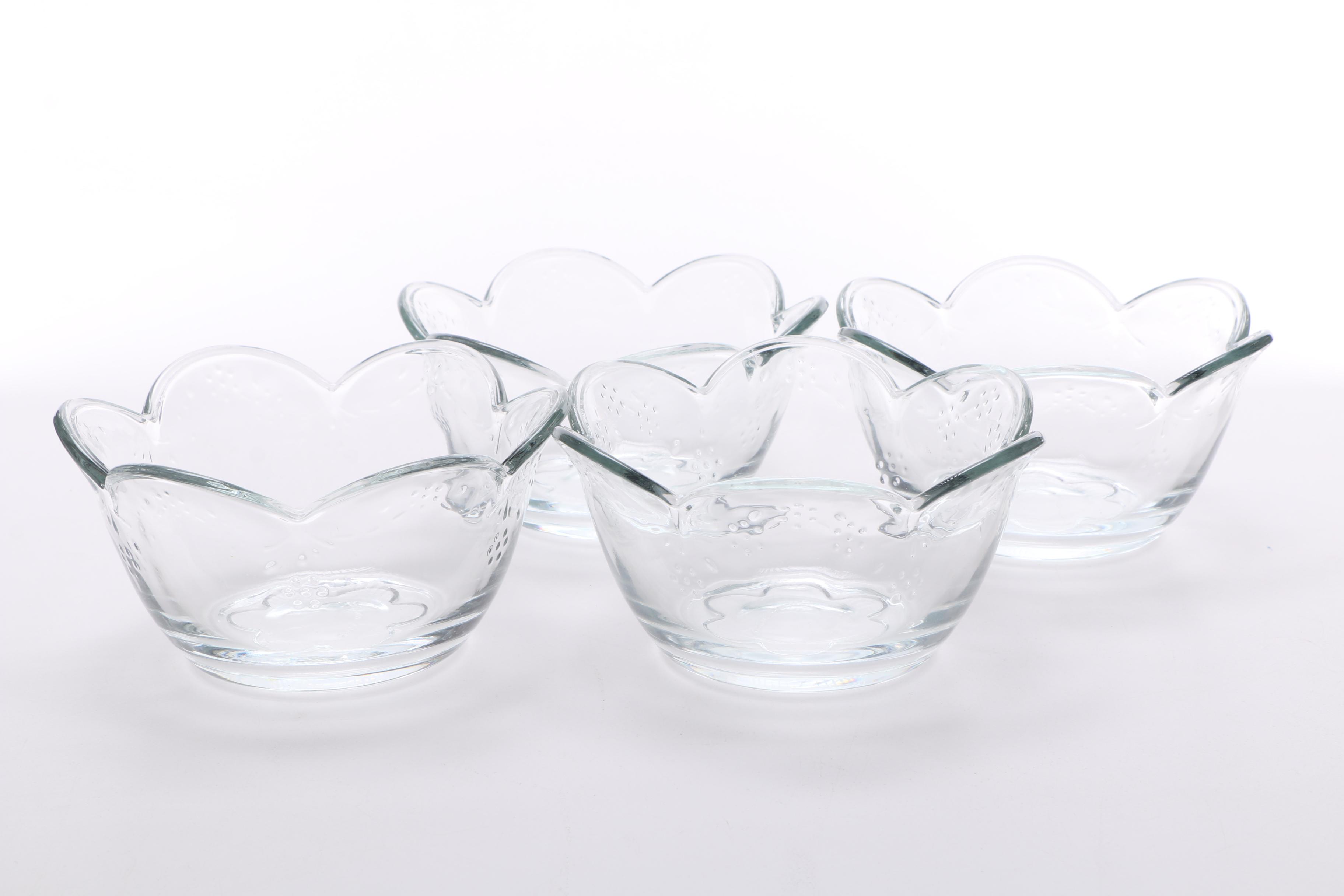 Pfaltzgraff Floral Glass Candy Dishes