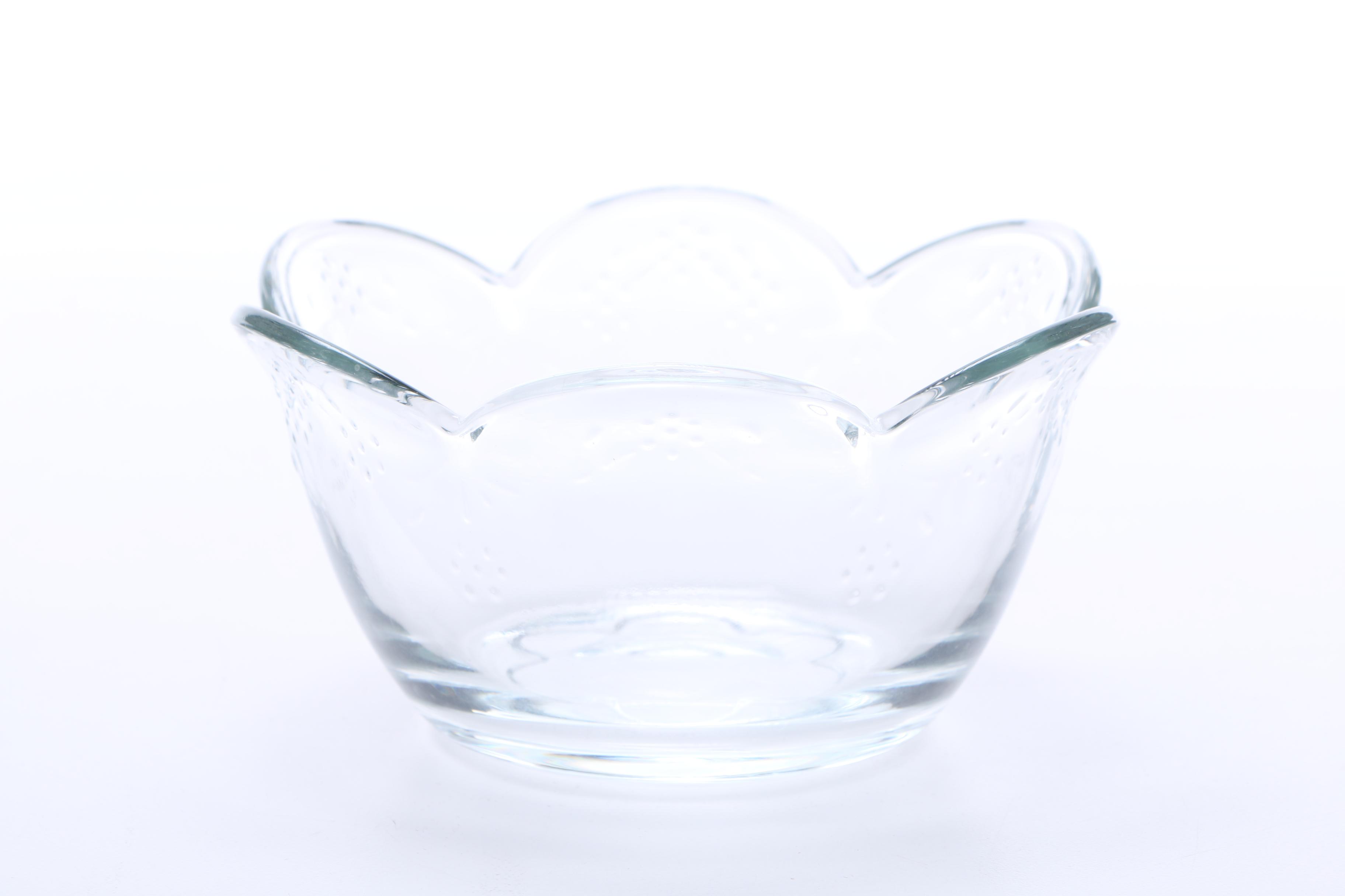 Pfaltzgraff Floral Glass Candy Dishes