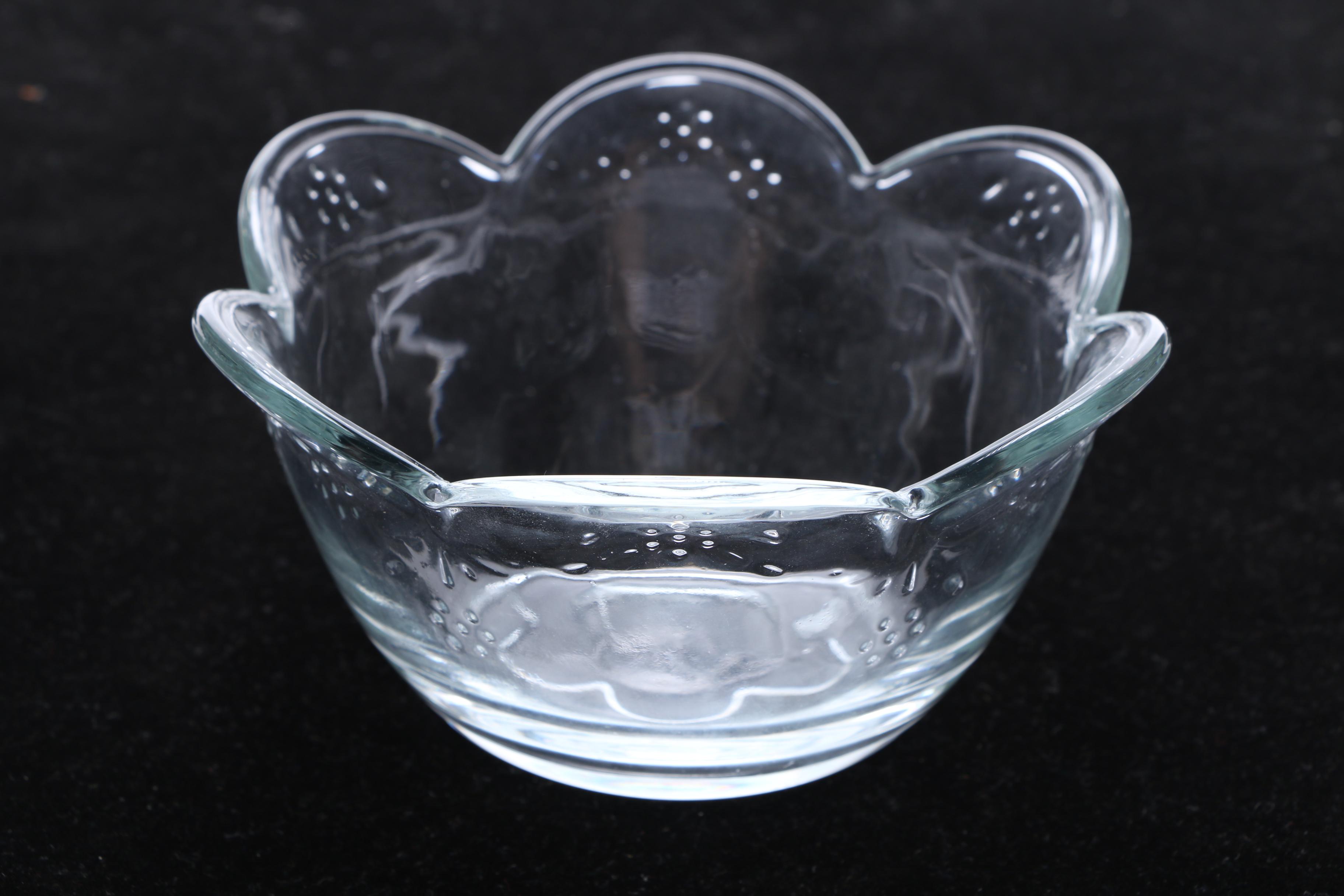 Pfaltzgraff Floral Glass Candy Dishes