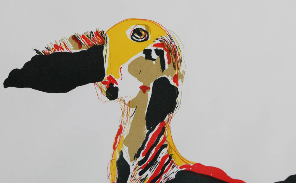 Benny Andrews Signed Limited Edition Hand-Pulled 1980 Color Lithograph "Moving On"