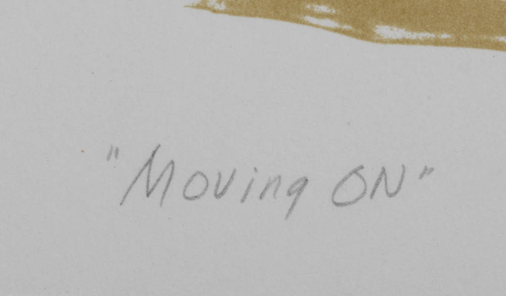 Benny Andrews Signed Limited Edition Hand-Pulled 1980 Color Lithograph "Moving On"