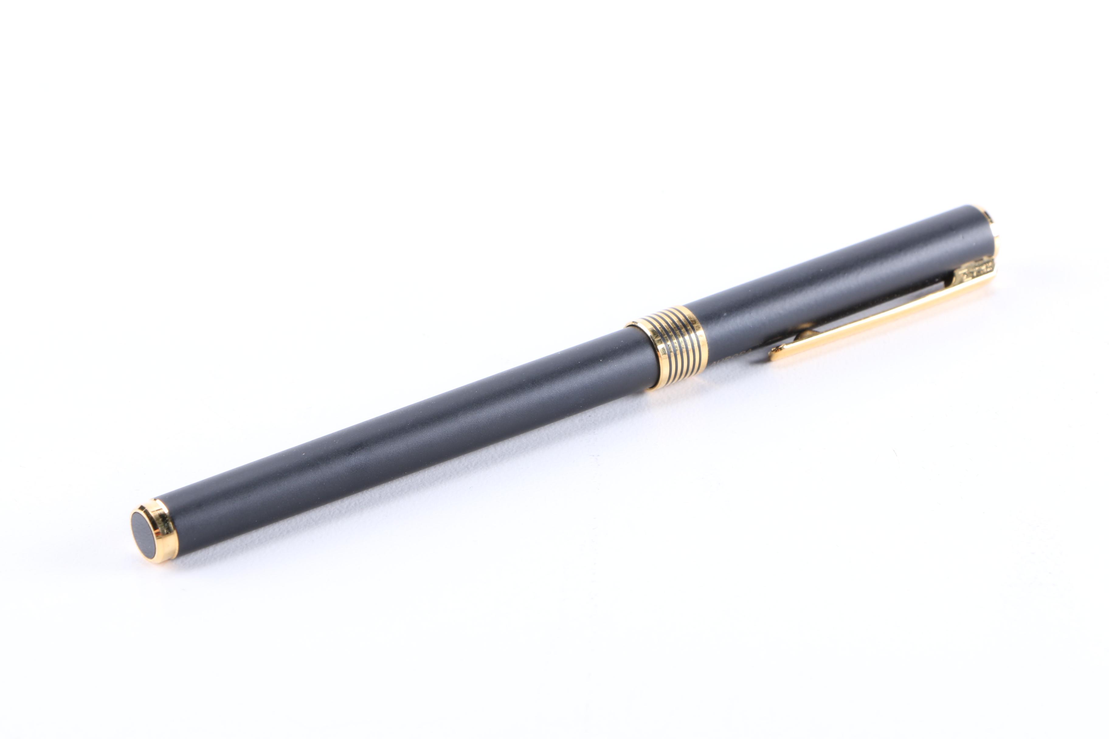 Black Lacquer and Brass Aurora Marco Polo Fountain Pen