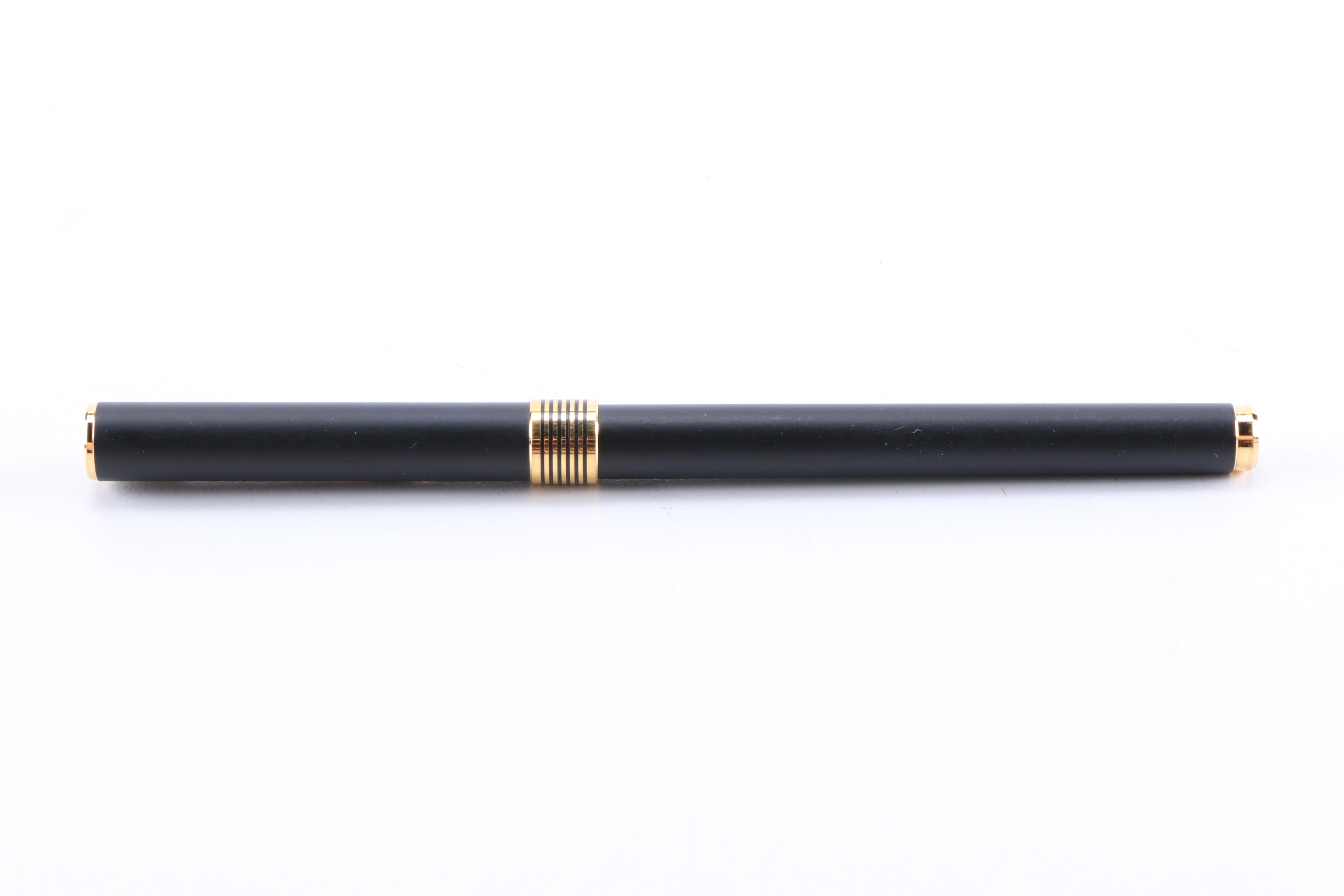 Black Lacquer and Brass Aurora Marco Polo Fountain Pen