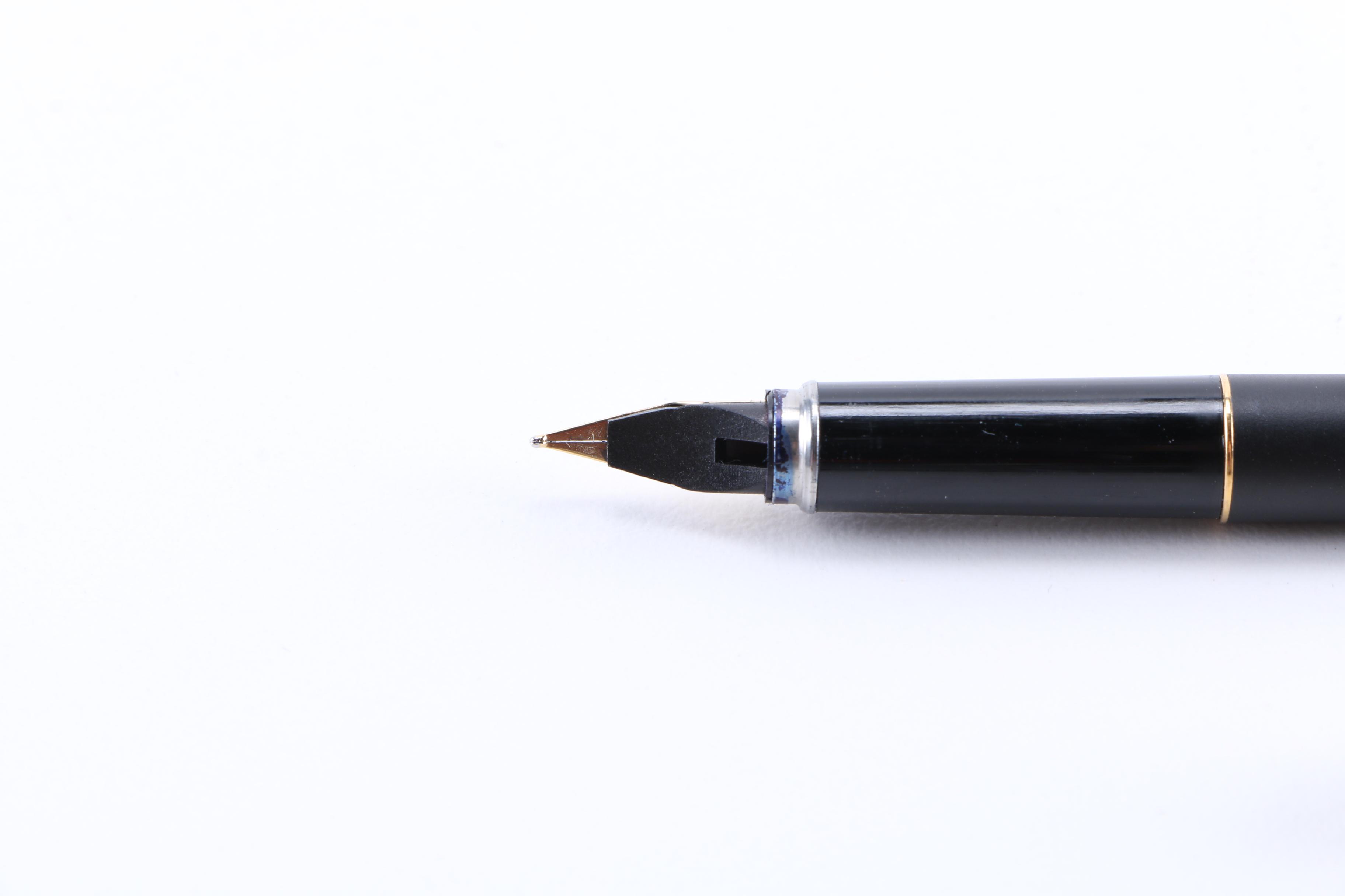 Black Lacquer and Brass Aurora Marco Polo Fountain Pen