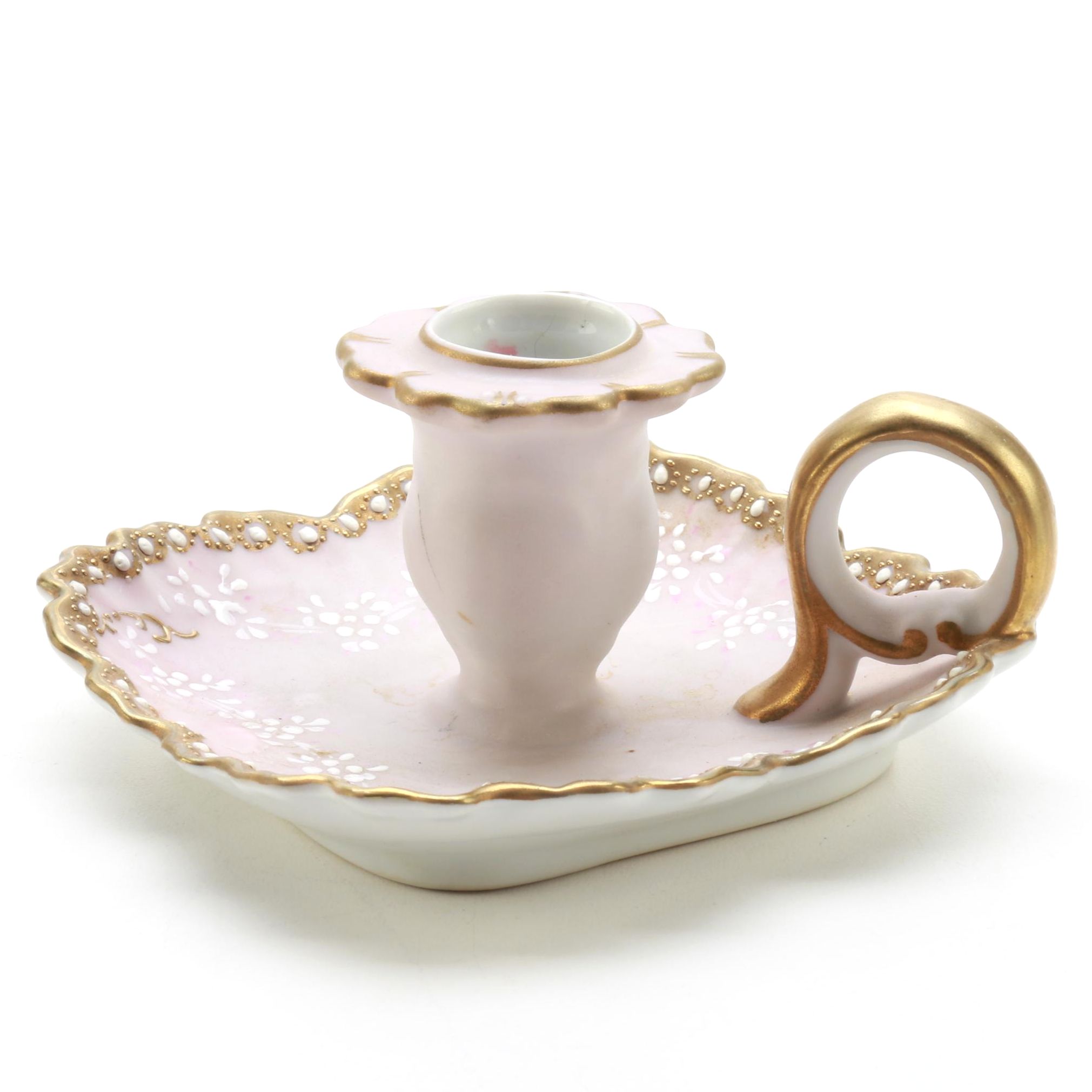 Hand-Painted Gold Gild Candle Holder