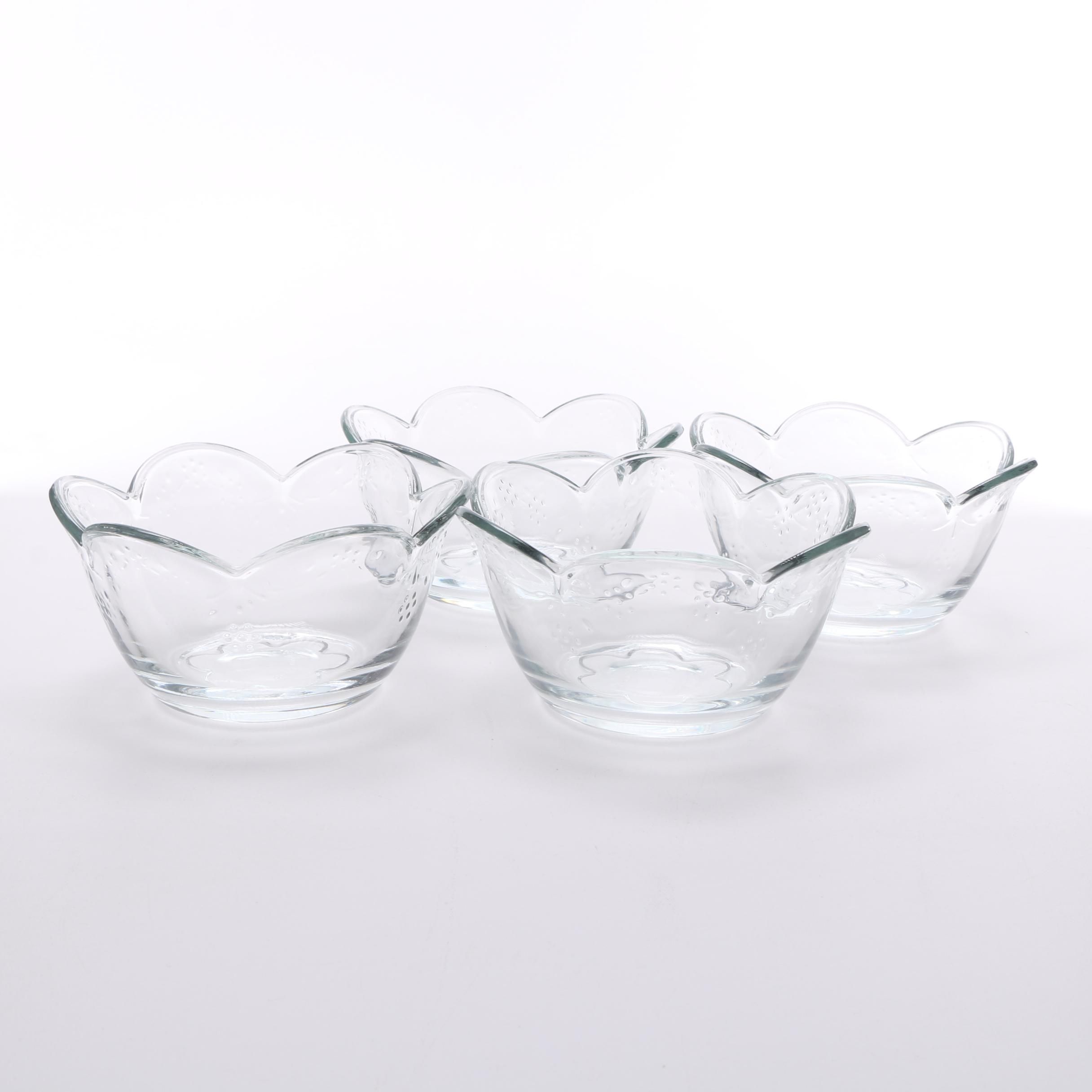 Pfaltzgraff Floral Glass Candy Dishes