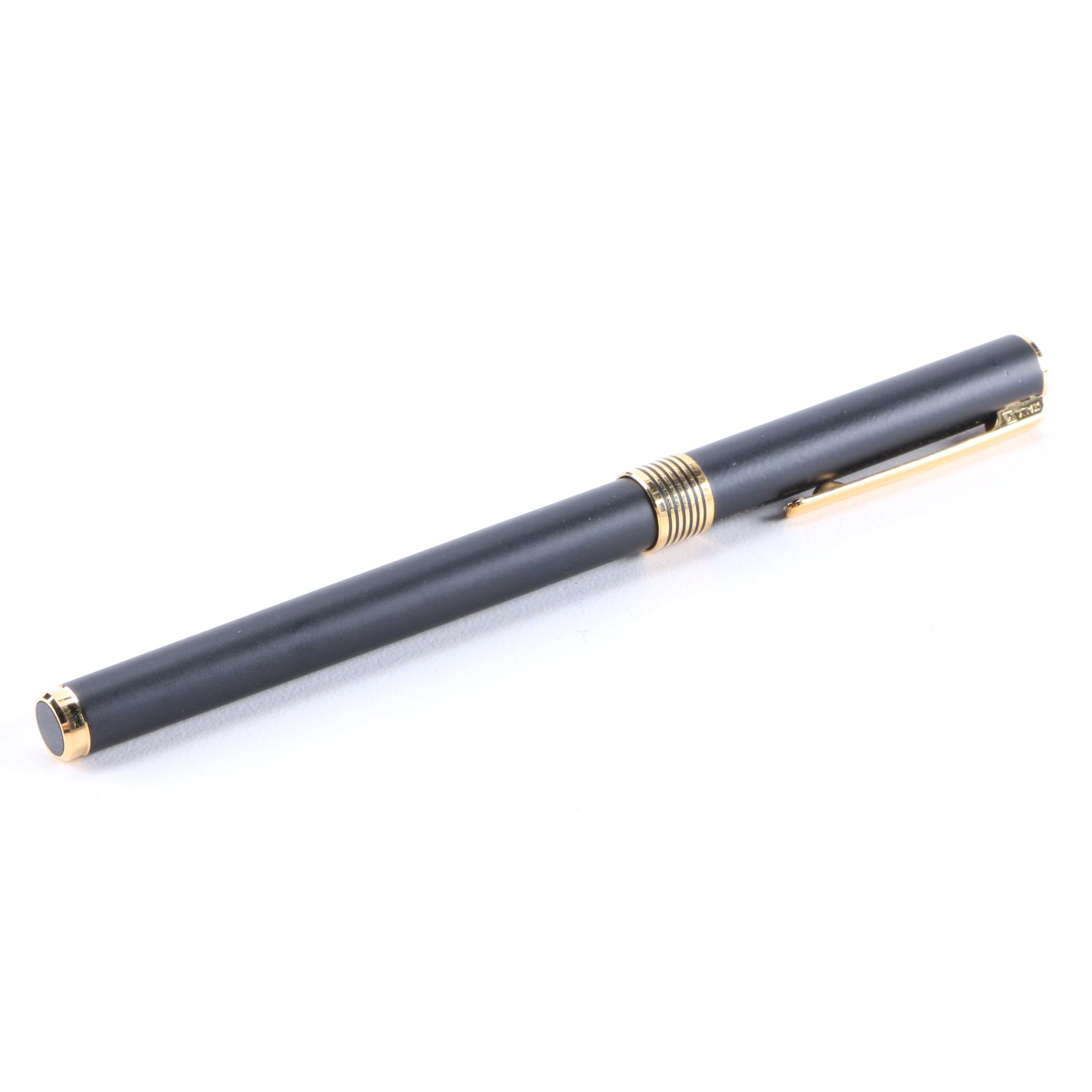 Black Lacquer and Brass Aurora Marco Polo Fountain Pen