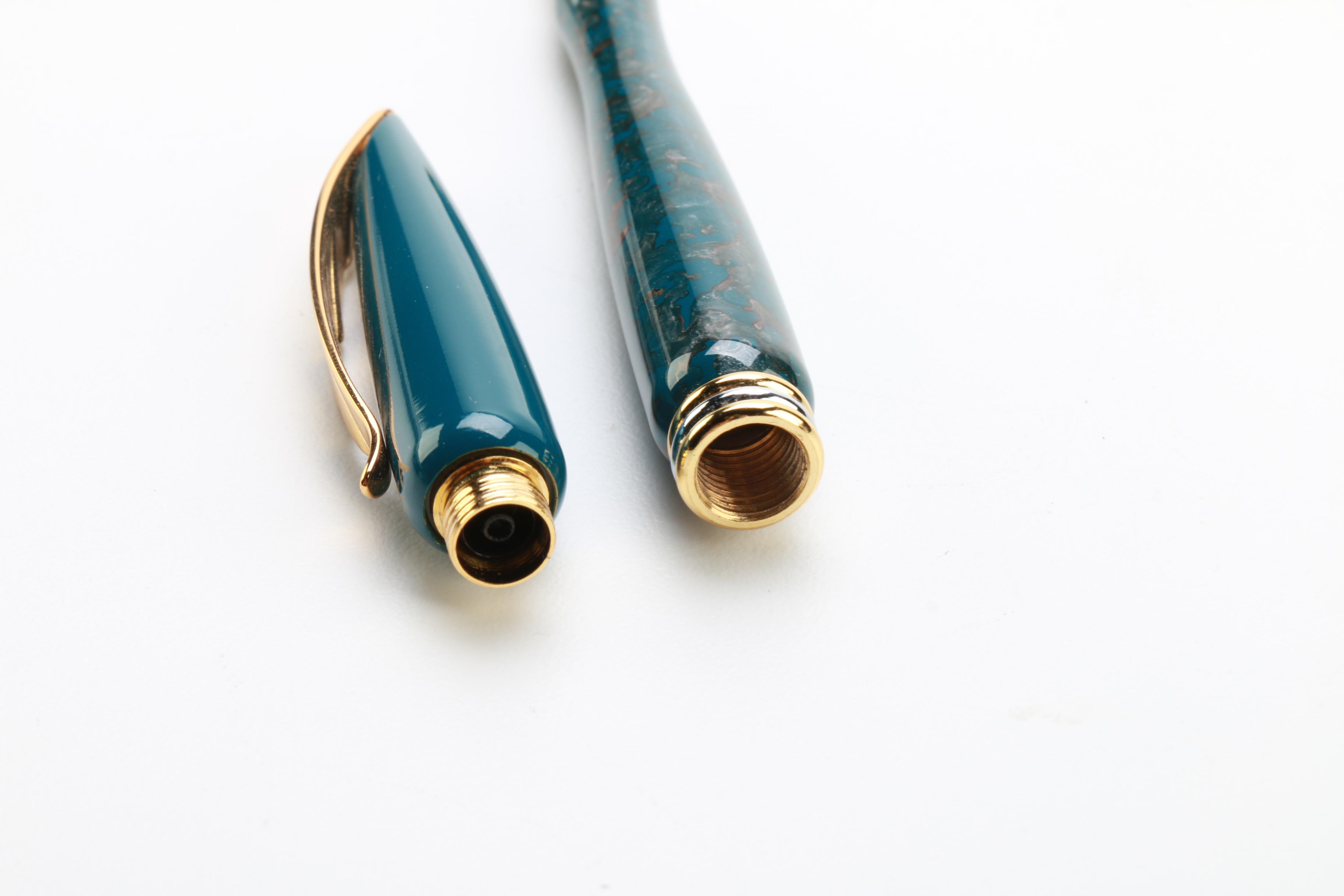 Yafa Blue and Gold Ballpoint Body