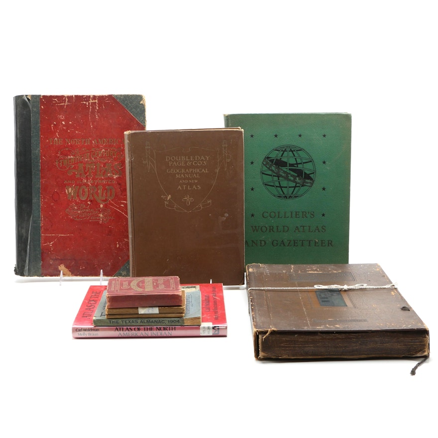 Collection of World Atlases From 1888 to 1985