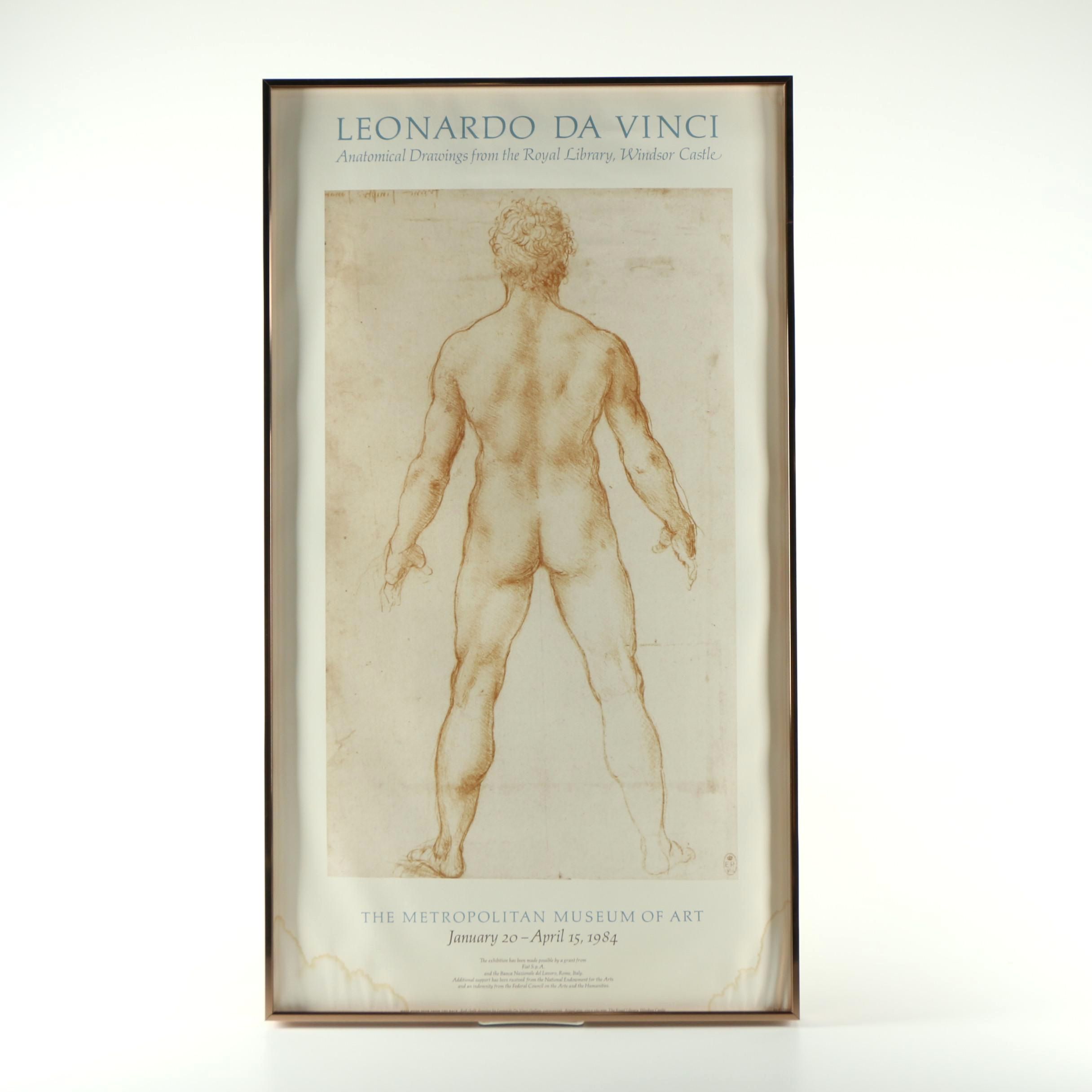 Offset Lithograph Exhibition Poster for "Leonardo Da Vinci: Anatomical Drawings From the Royal Library, Windsor Castle"