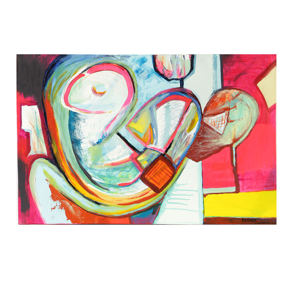 Maxwell Redder Acrylic Painting on Canvas "Untitled Abstract"