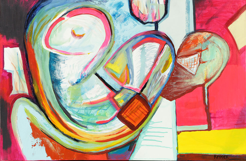 Maxwell Redder Acrylic Painting on Canvas "Untitled Abstract"