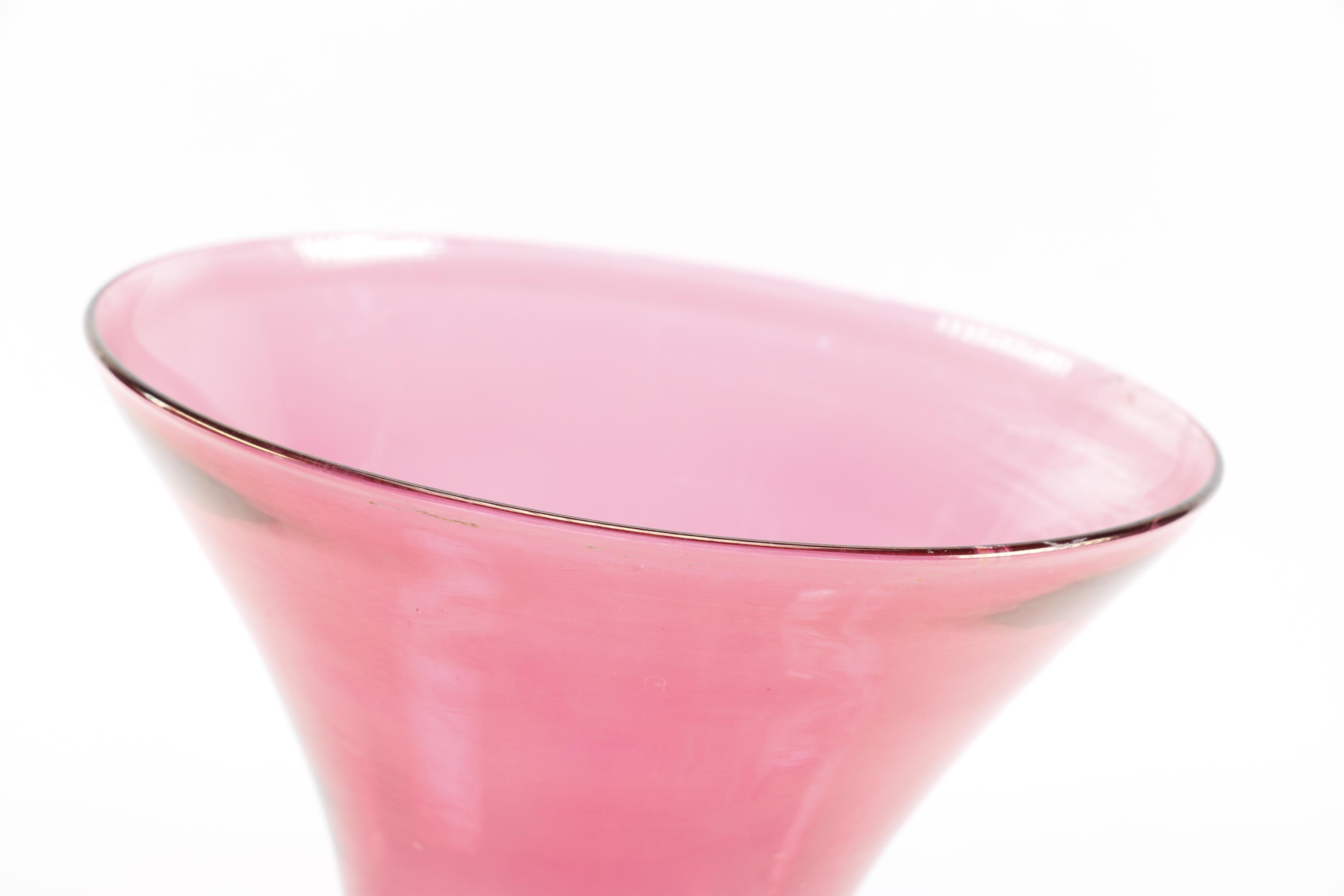 Cranberry Tint Trumpet Vases