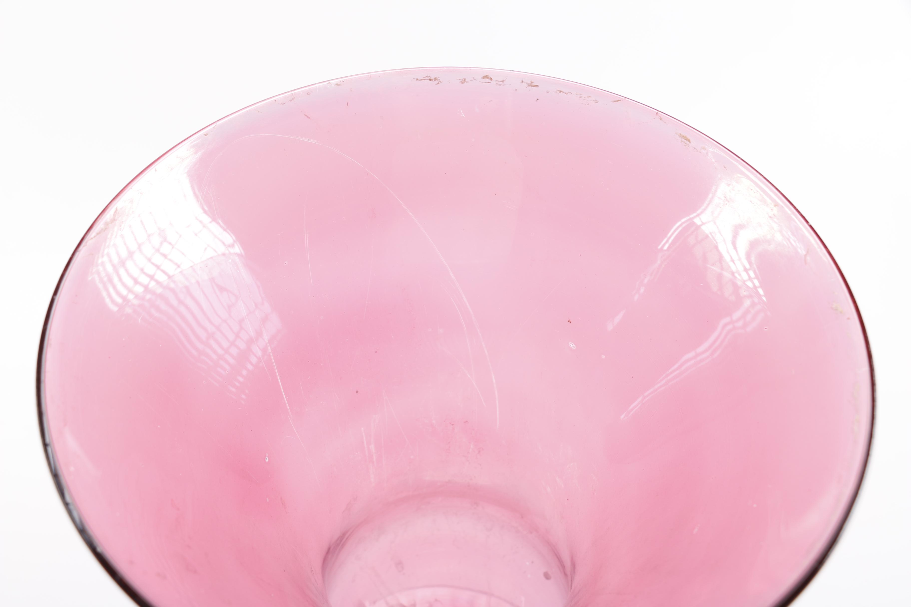 Cranberry Tint Trumpet Vases