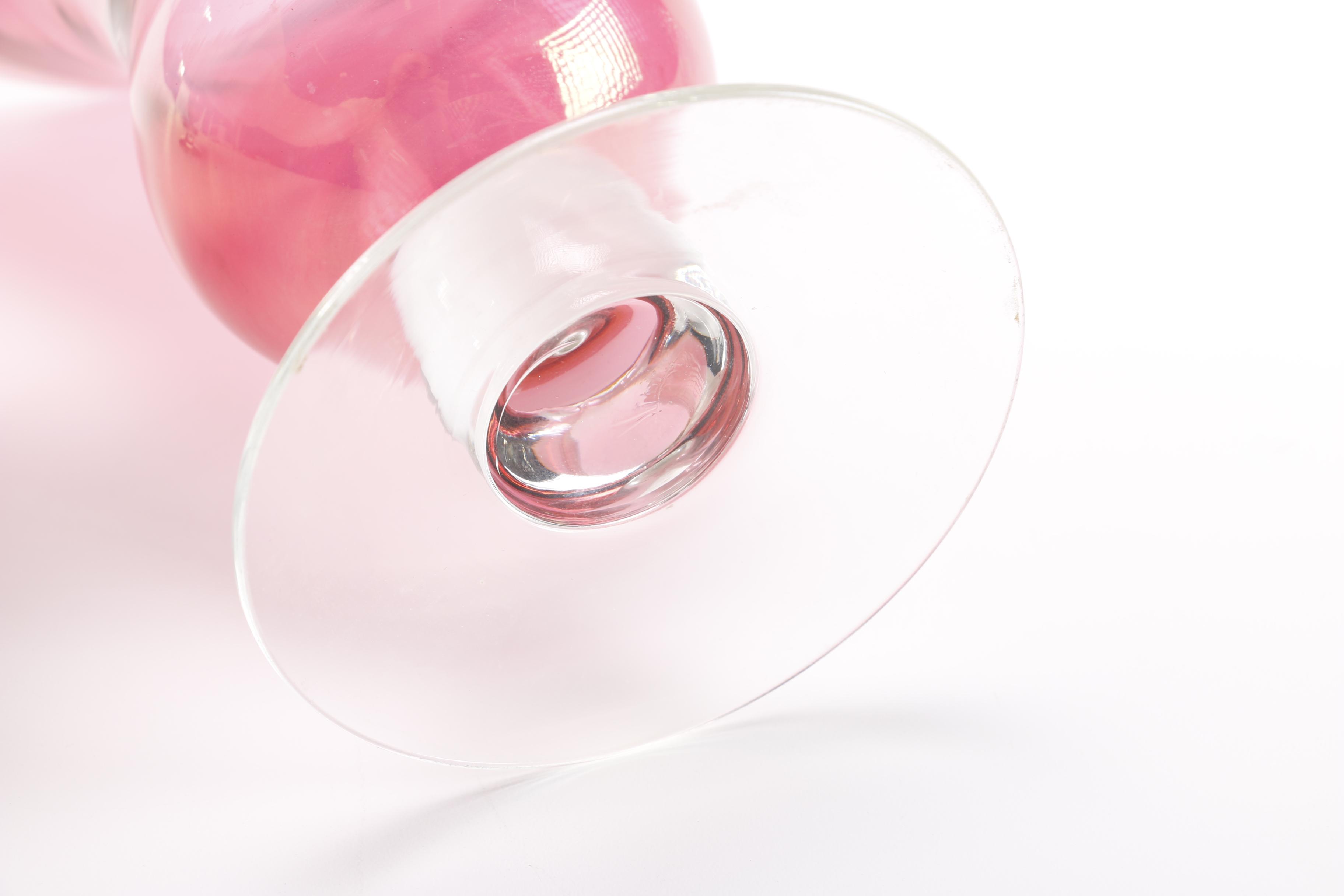 Cranberry Tint Trumpet Vases