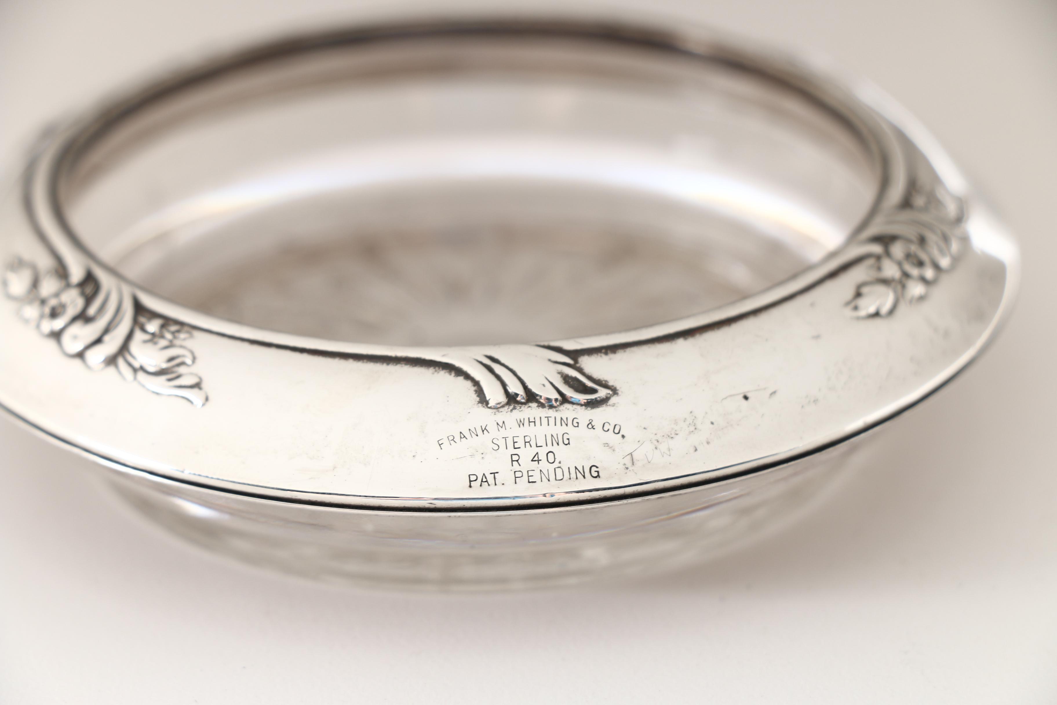 Frank M. Whiting & Co. Sterling and Glass Coasters