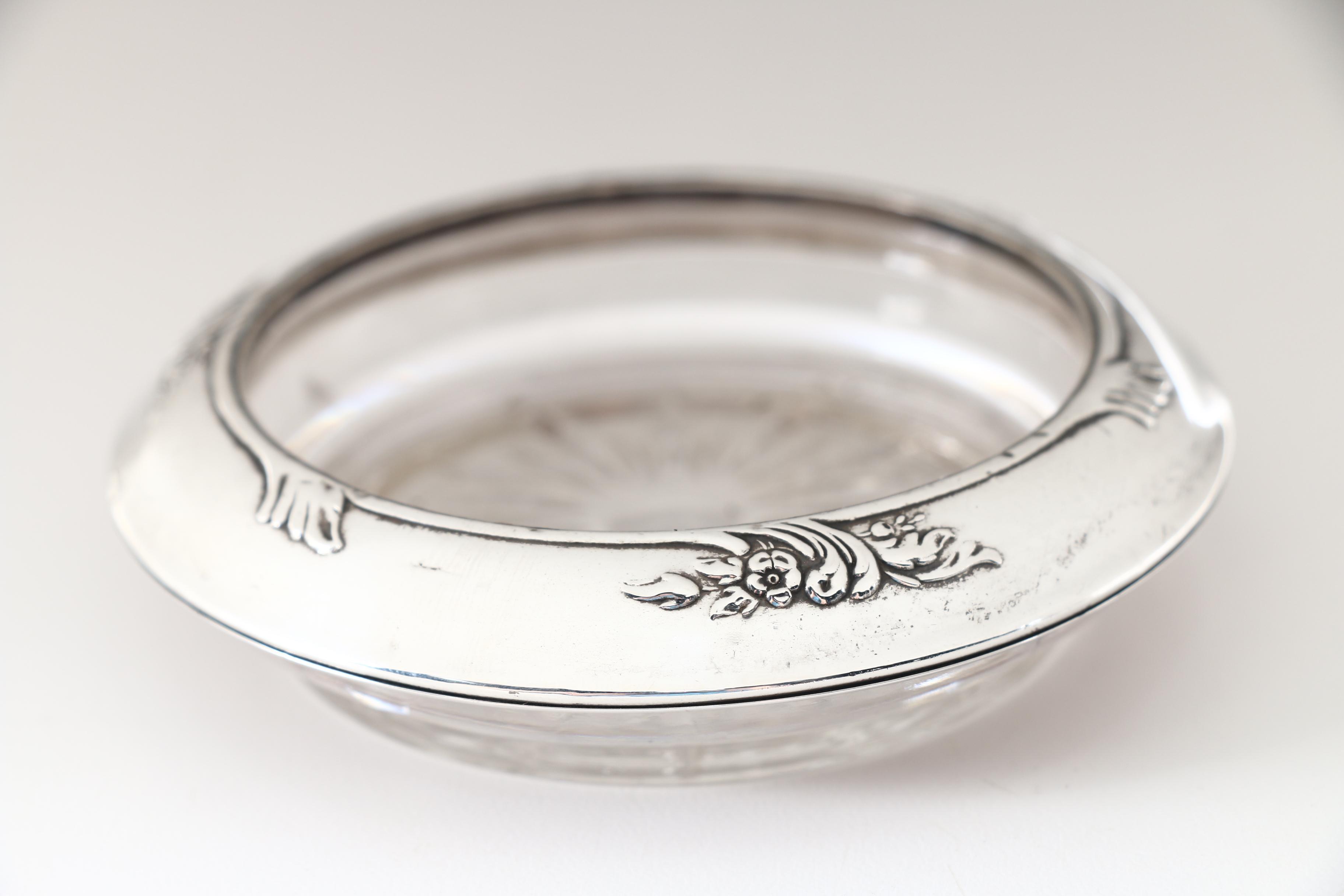 Frank M. Whiting & Co. Sterling and Glass Coasters