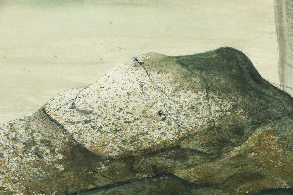 Bert McNomee Watercolor Painting on Paper of Waterside Landscape