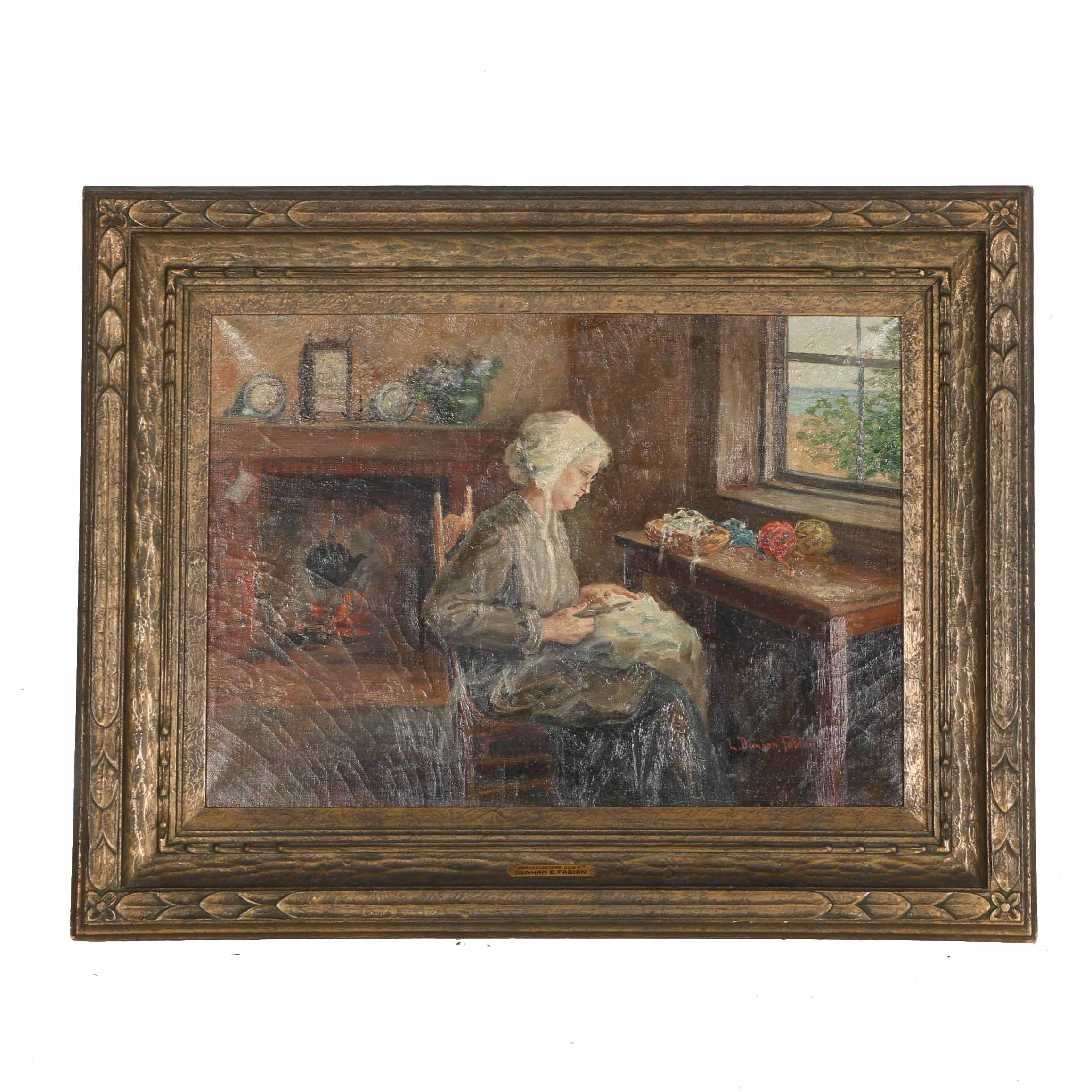 Dunham E. Fabian Original Oil Paining "Grandaughter's Gown"