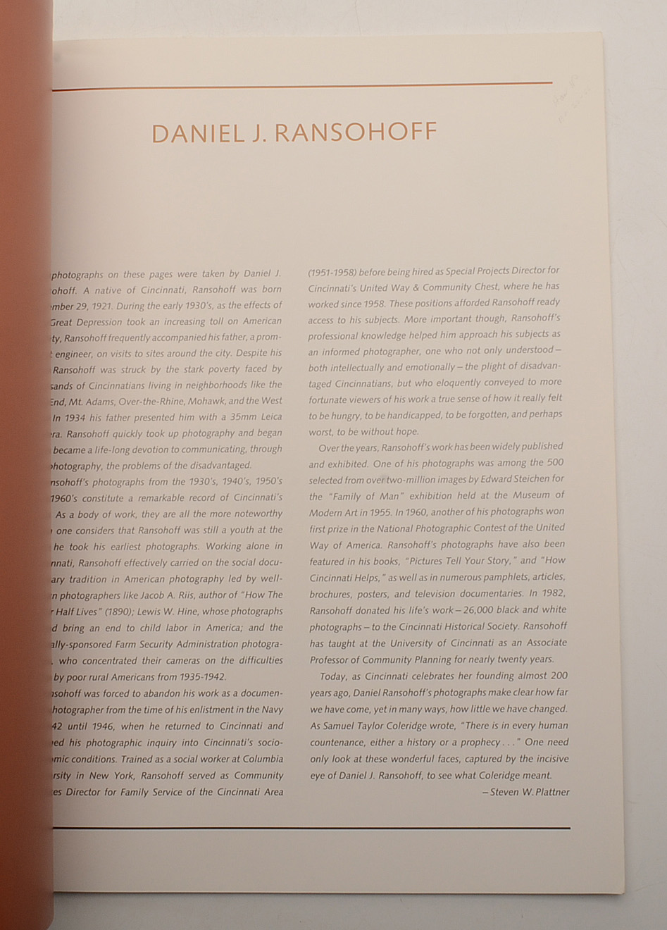 "There is in Every Human Countenance, Either a History or a Prophecy..." Photography Book by Daniel Ransohoff