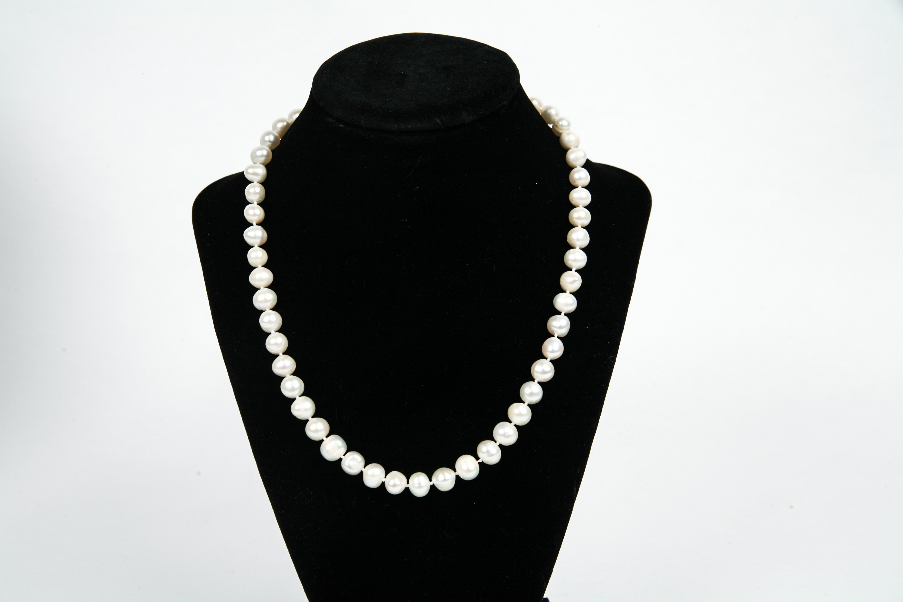 Pearl Necklace with Sterling Silver Clasp