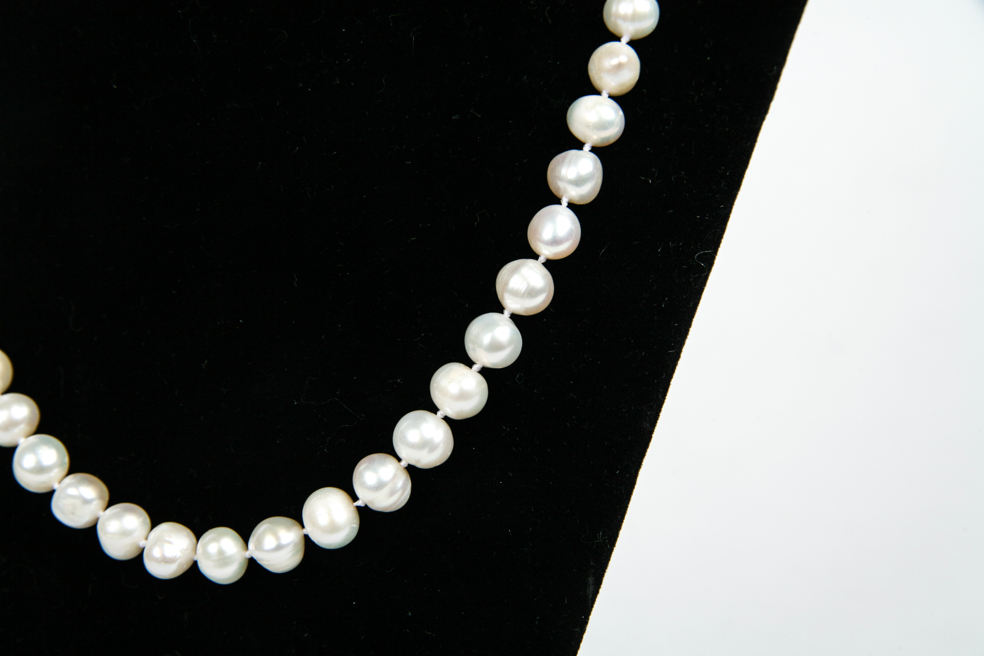 Pearl Necklace with Sterling Silver Clasp