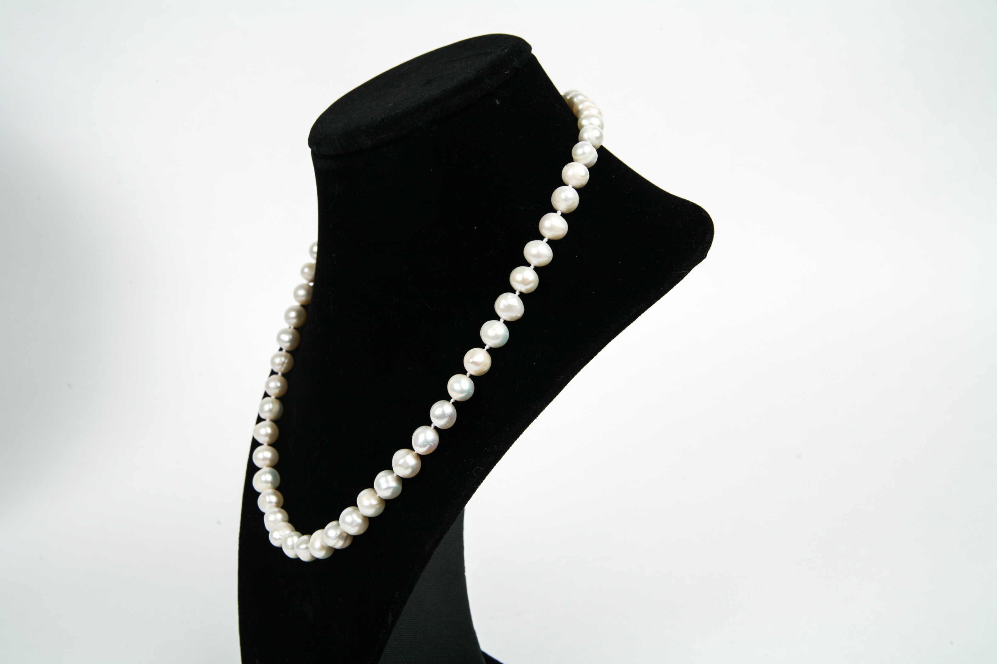 Pearl Necklace with Sterling Silver Clasp