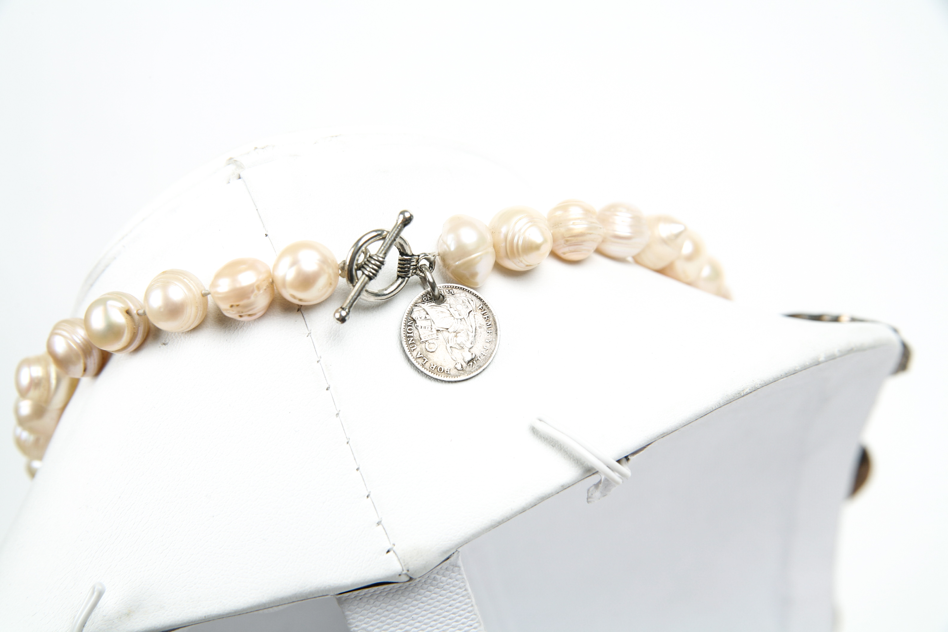 Pearl Necklace with Sports Medallions