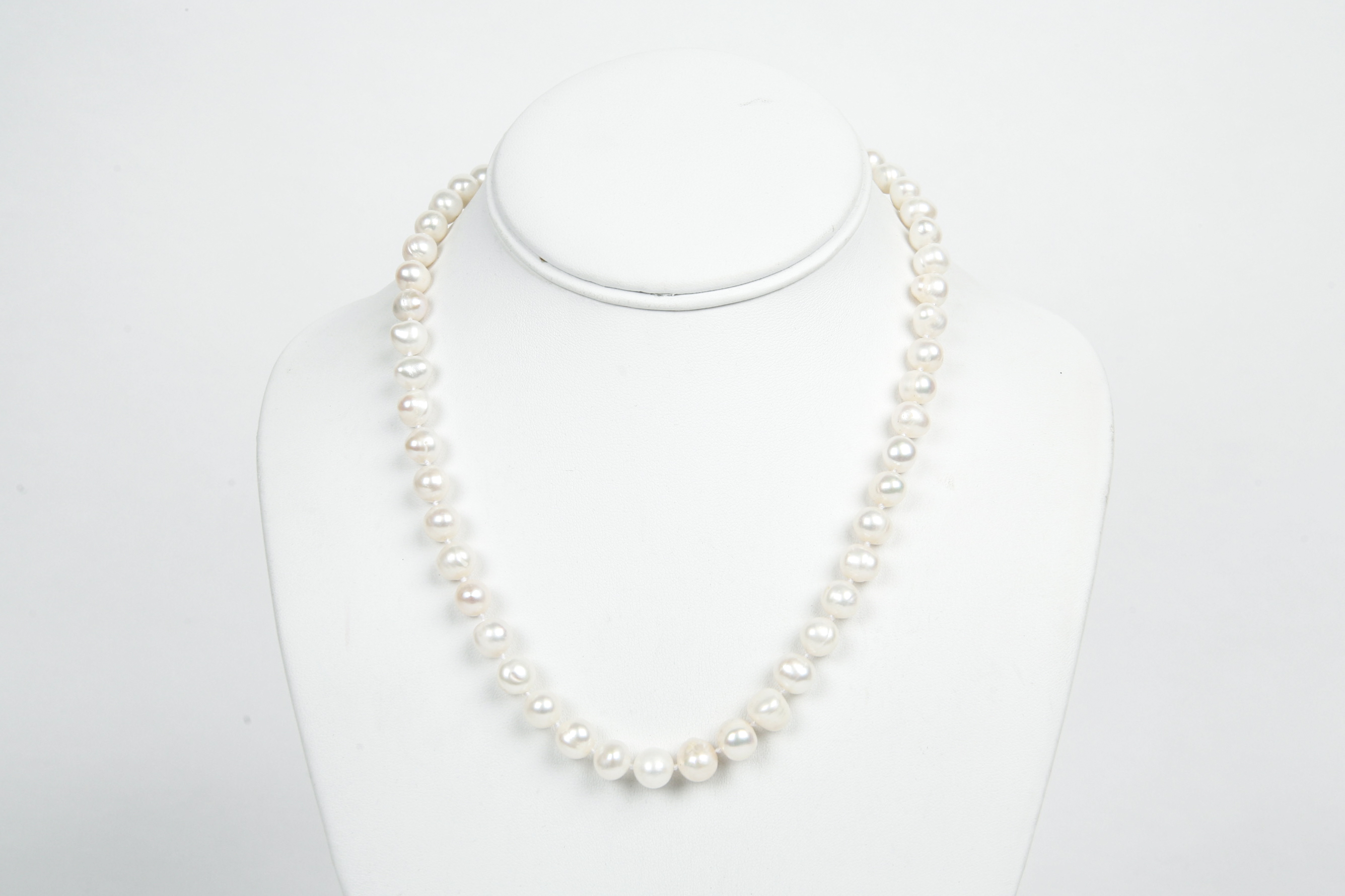 Pearl Necklace with Sterling Silver Clasp