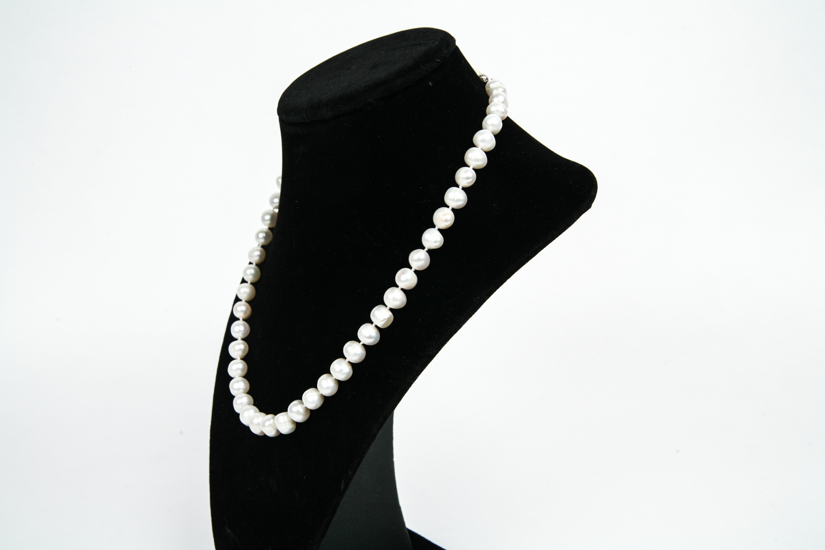 Pearl Necklace with Sterling Silver Clasp