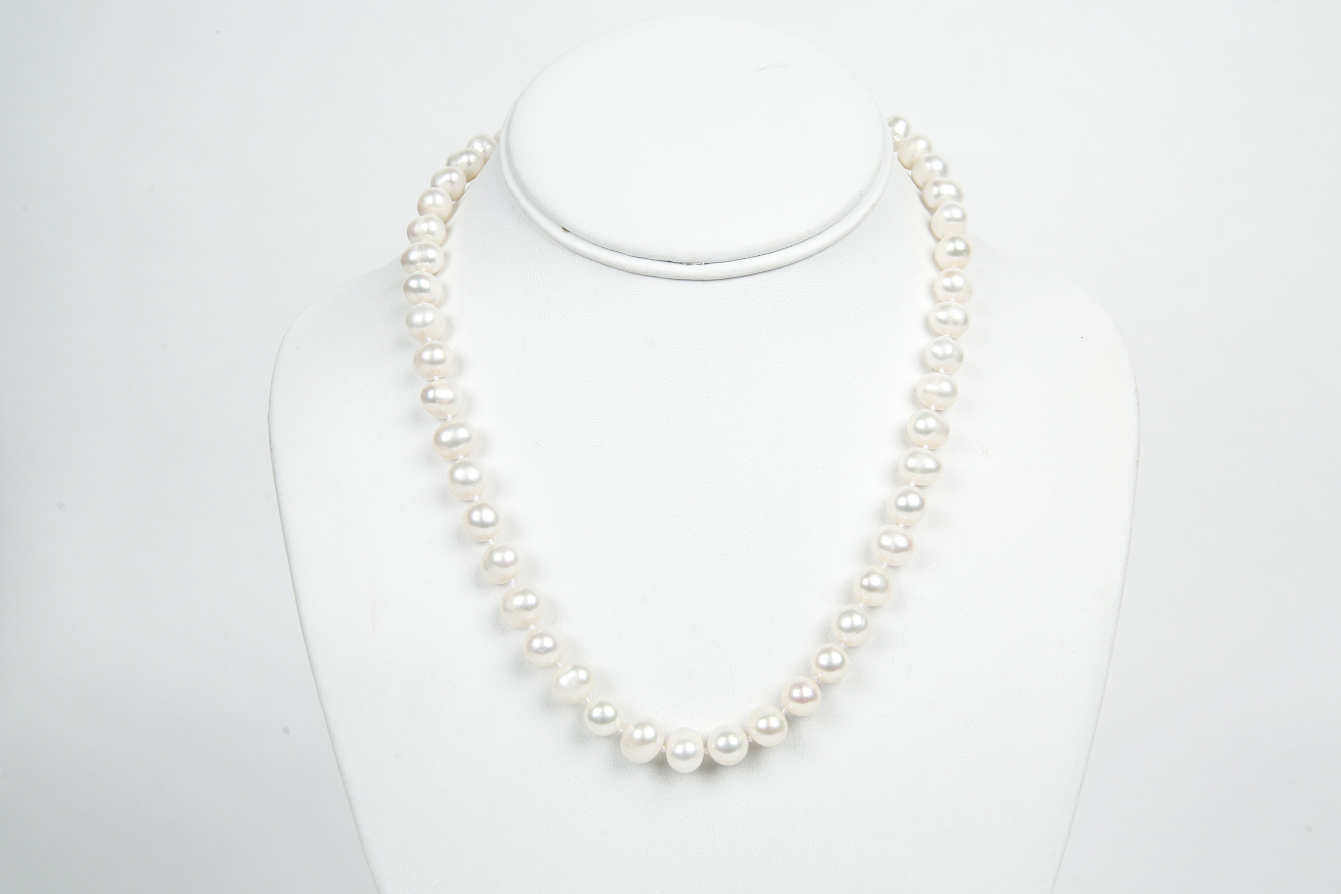 Pearl Necklace with Sterling Silver Clasp
