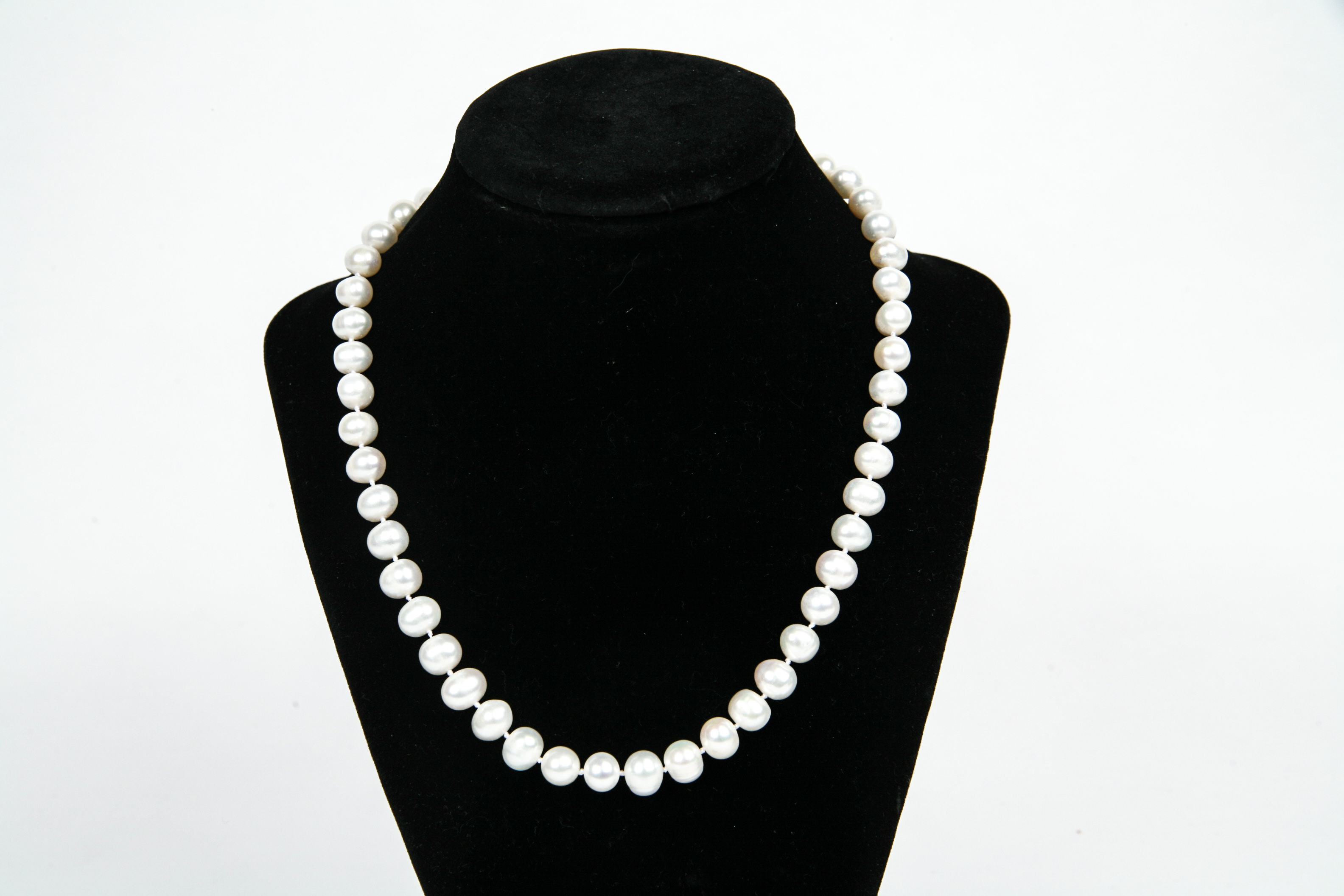 Pearl Necklace with Sterling Silver Clasp