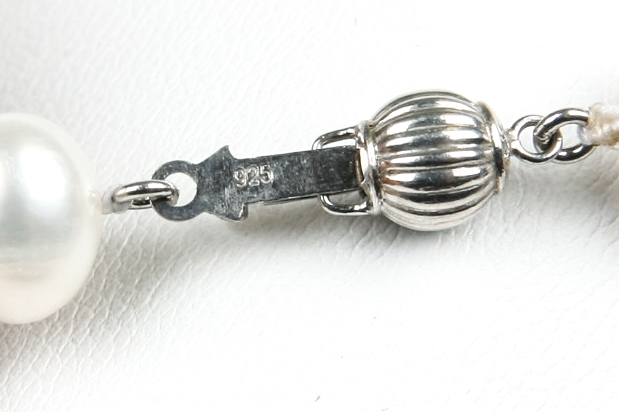 Pearl Necklace with Sterling Silver Clasp